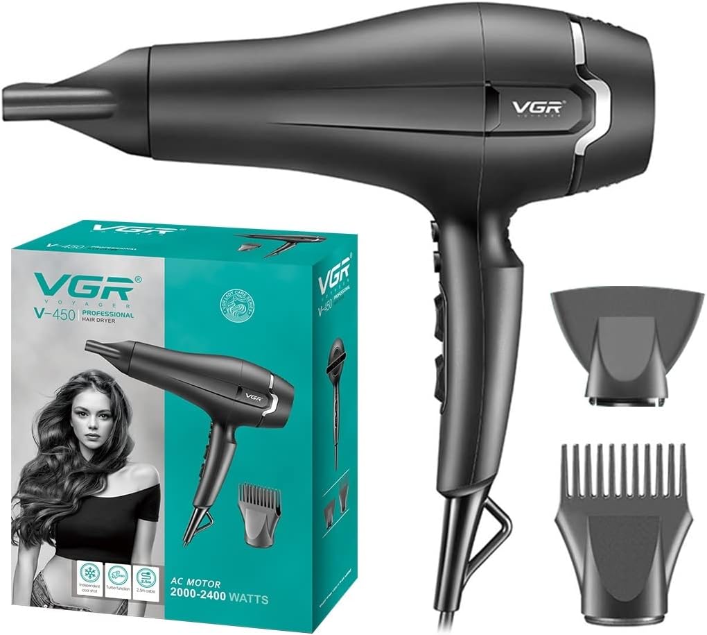 VGR Series Hair Dryer 2000-2400W AC Motor 3 Heat Setting V-450