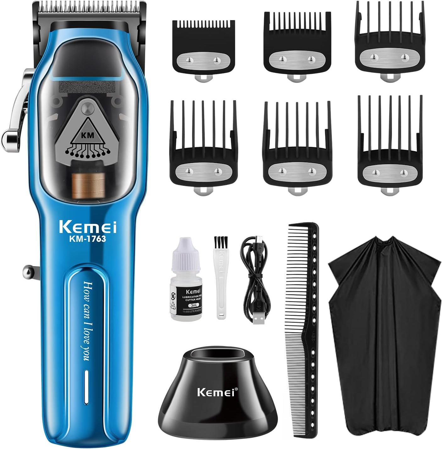 Kemei Cord/Cordless Hair Clipper Barber Kit KM‑1763