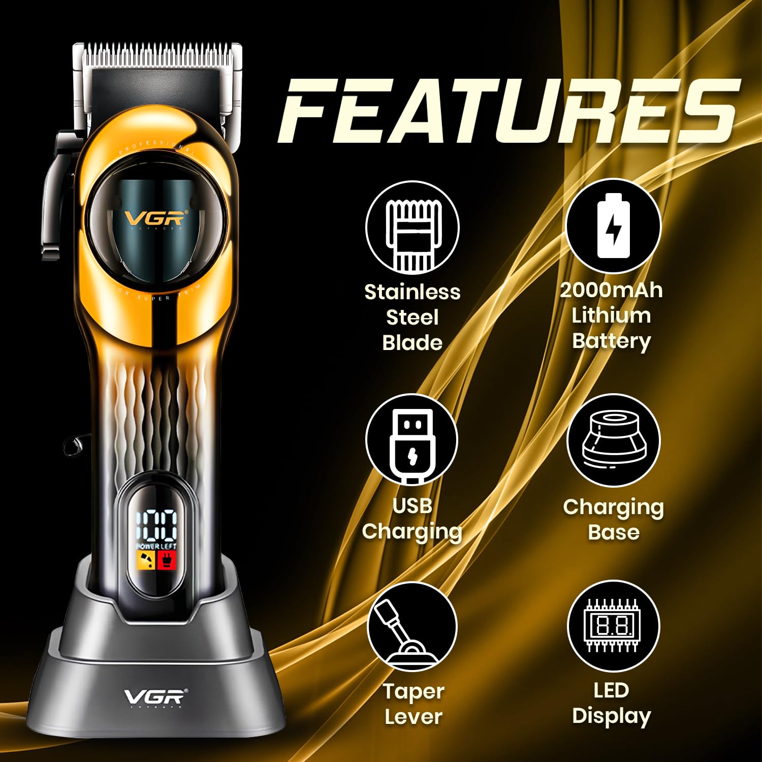 VGR hair cutting machine and beard trimmer V‑166