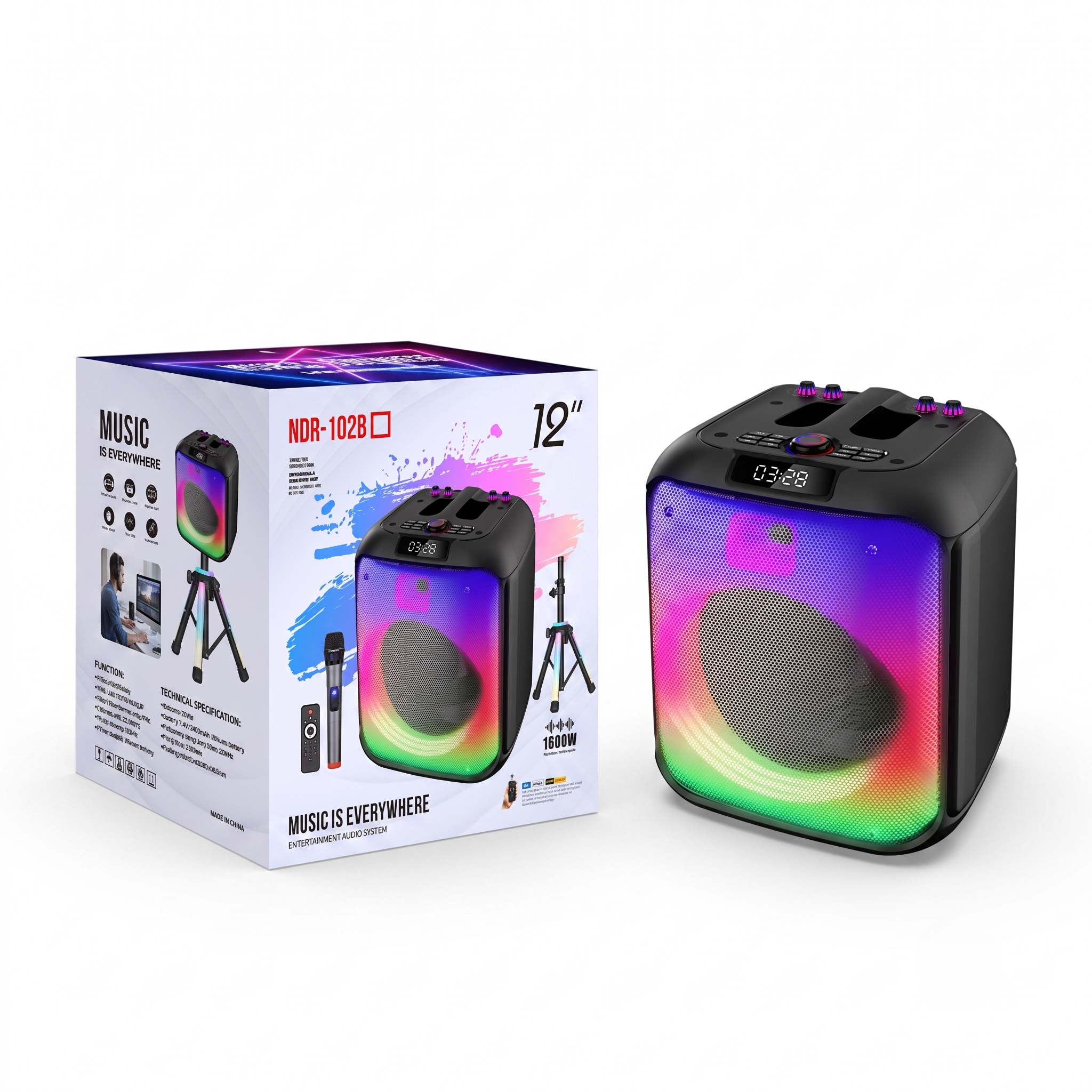 High‑power wireless party speaker NDR‑102B
