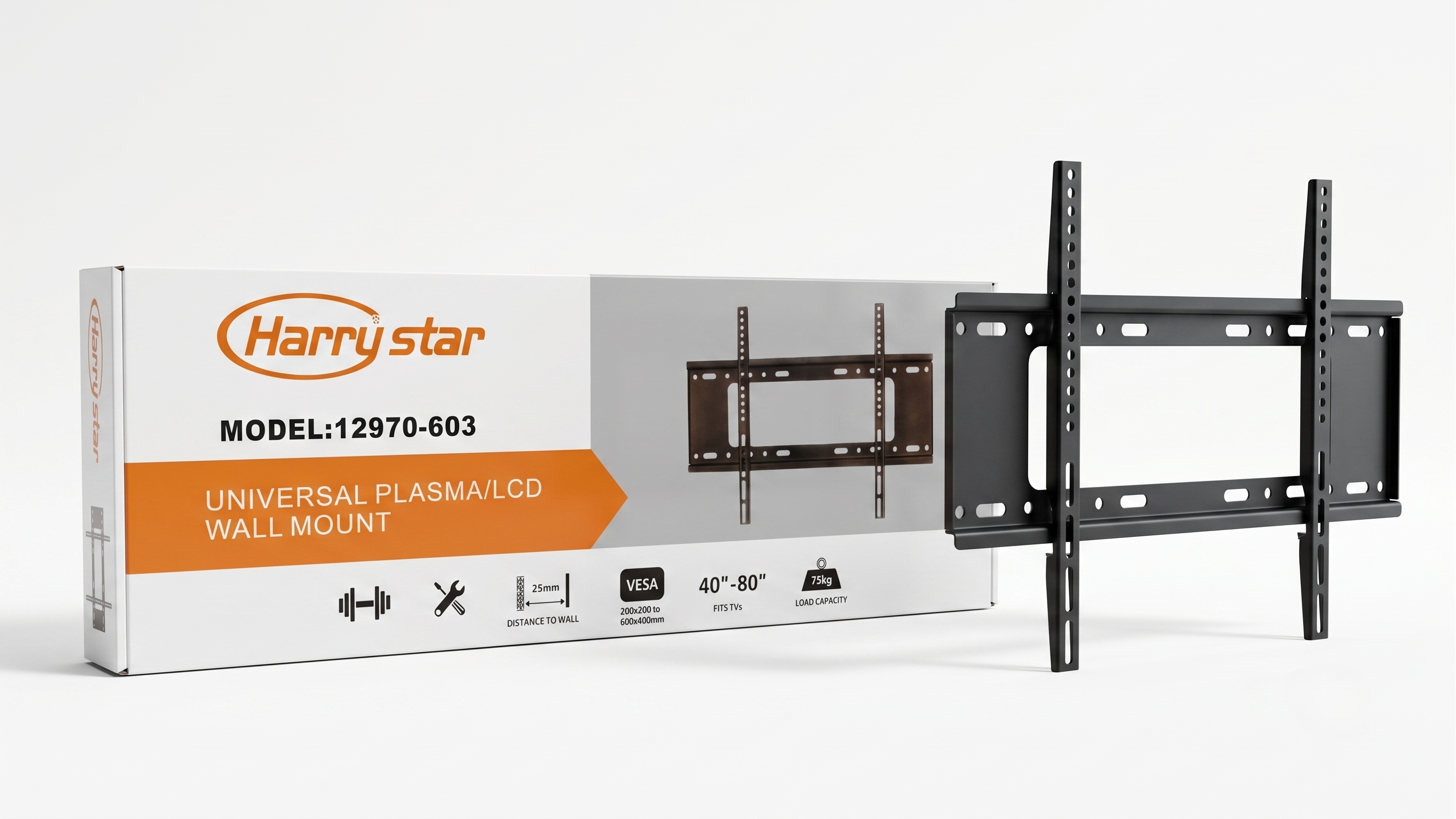 Harry Star Ultra-Slim Universal TV Wall Mount for Large 40" to 80" Inches Screens