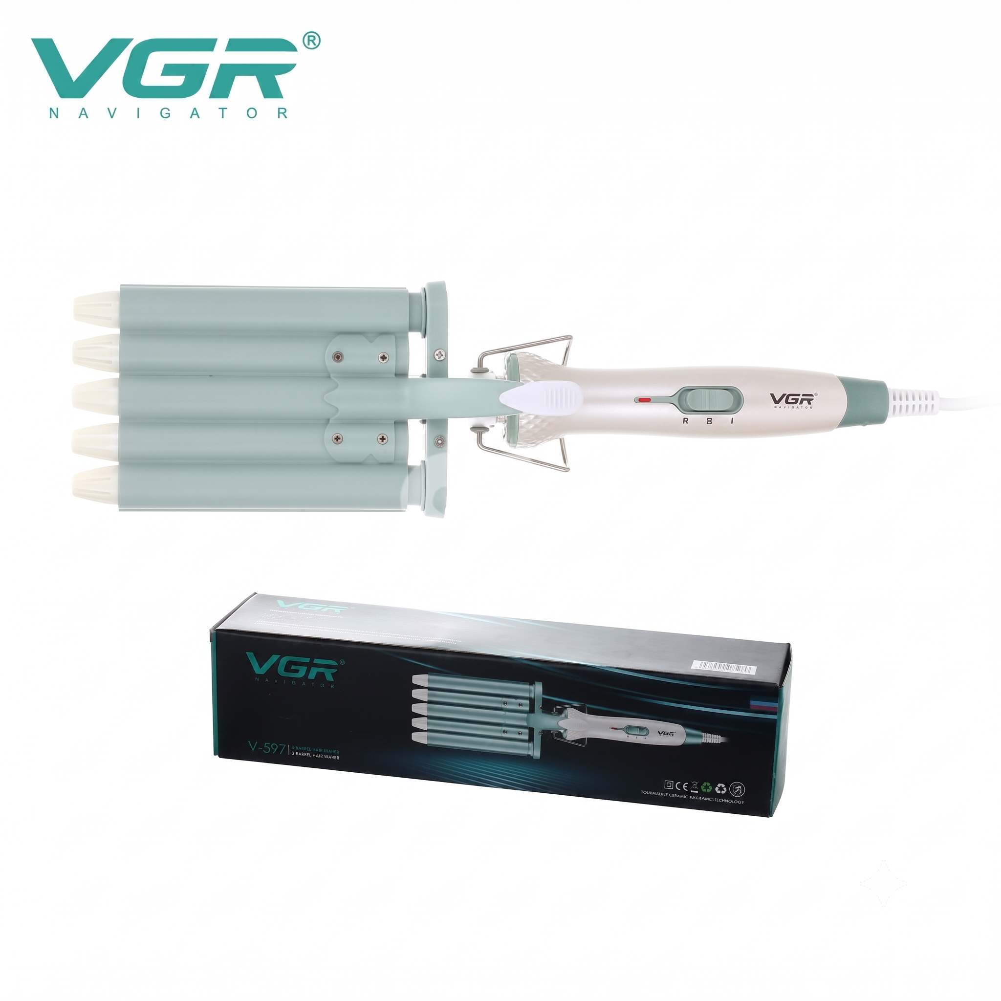 VGR Professional 5 Barrel Electric Hair Curler V-597