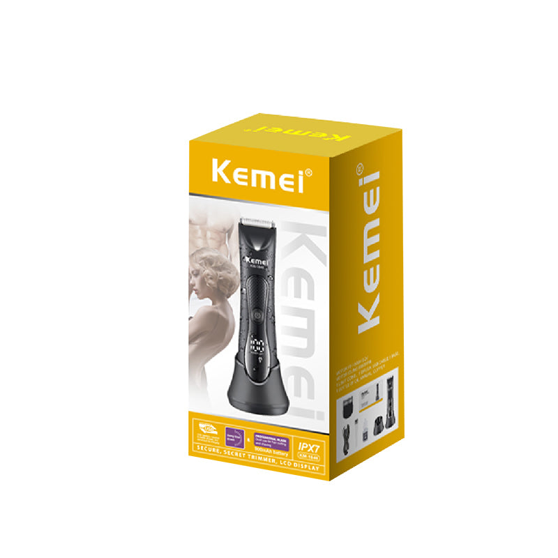 Kemei Electric Groin & Body Trimmer Waterproof Ceramic Blade Shaver KM‑1846
