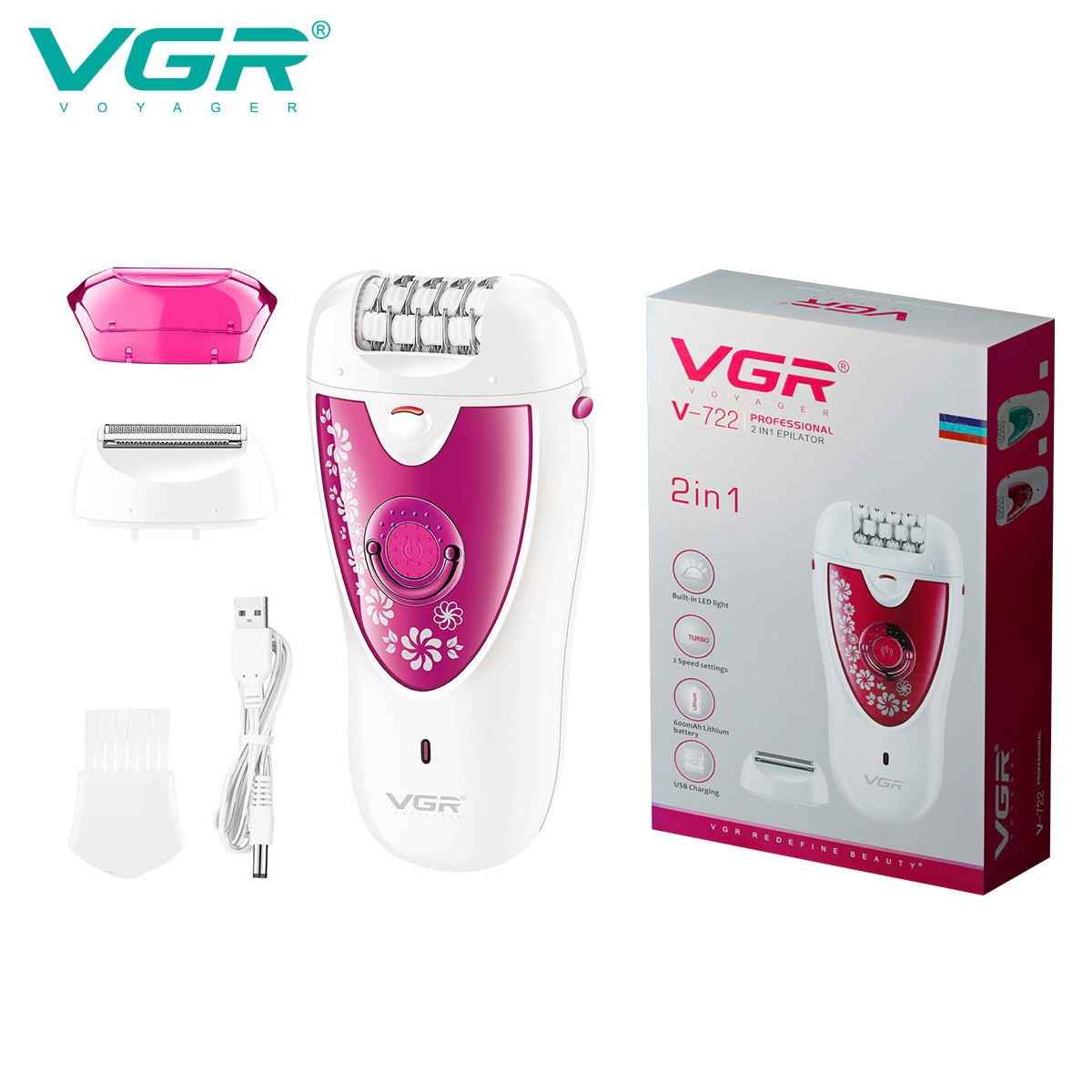 VGR rechargeable lady epilator V-722