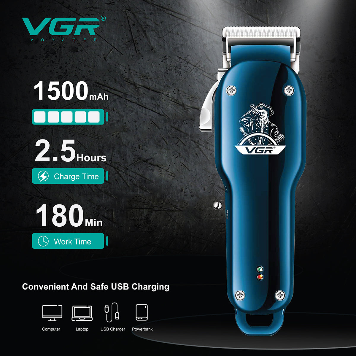 VGR hair trimmer and clipper V-679