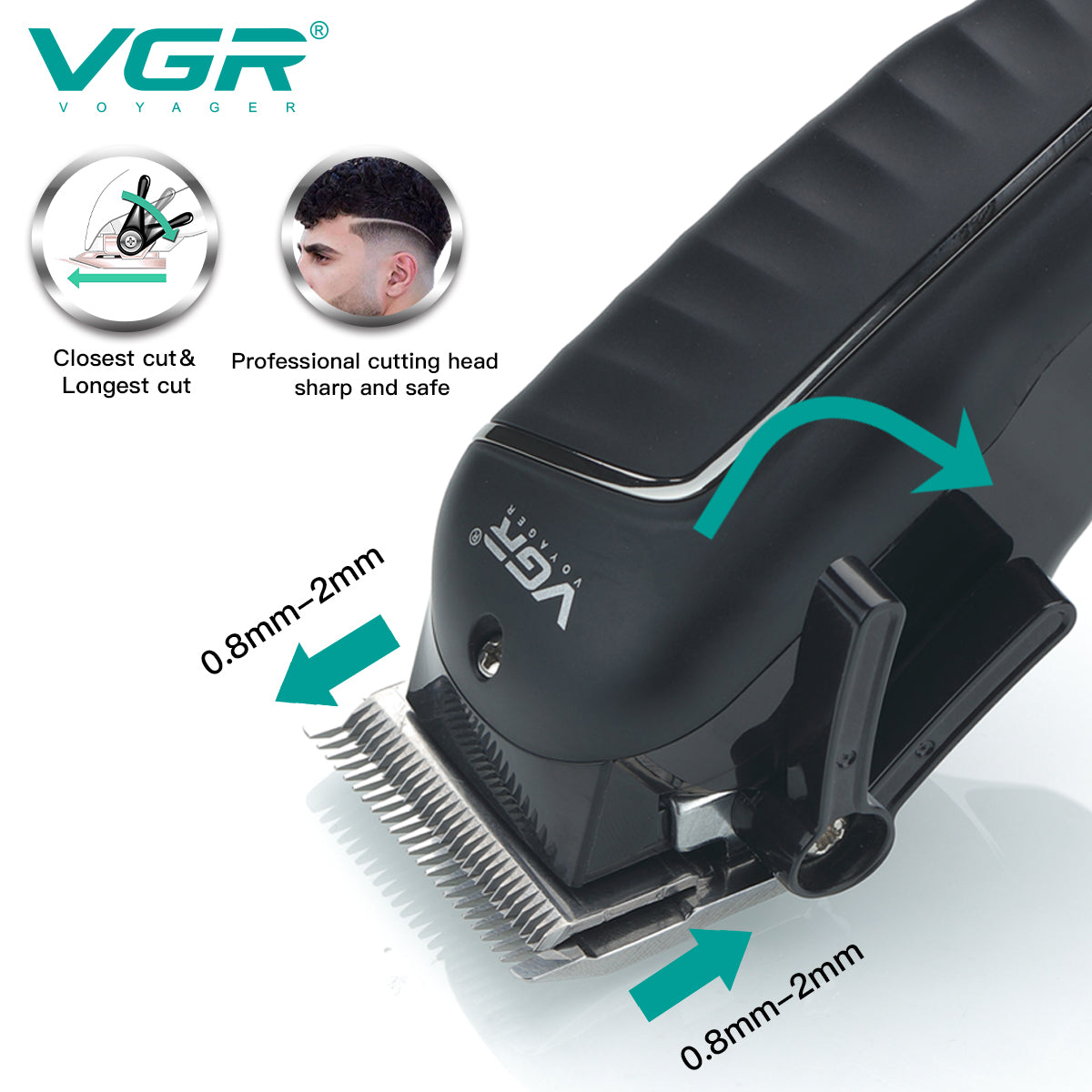 VGR barber‑grade hair trimmer and clipper V-683