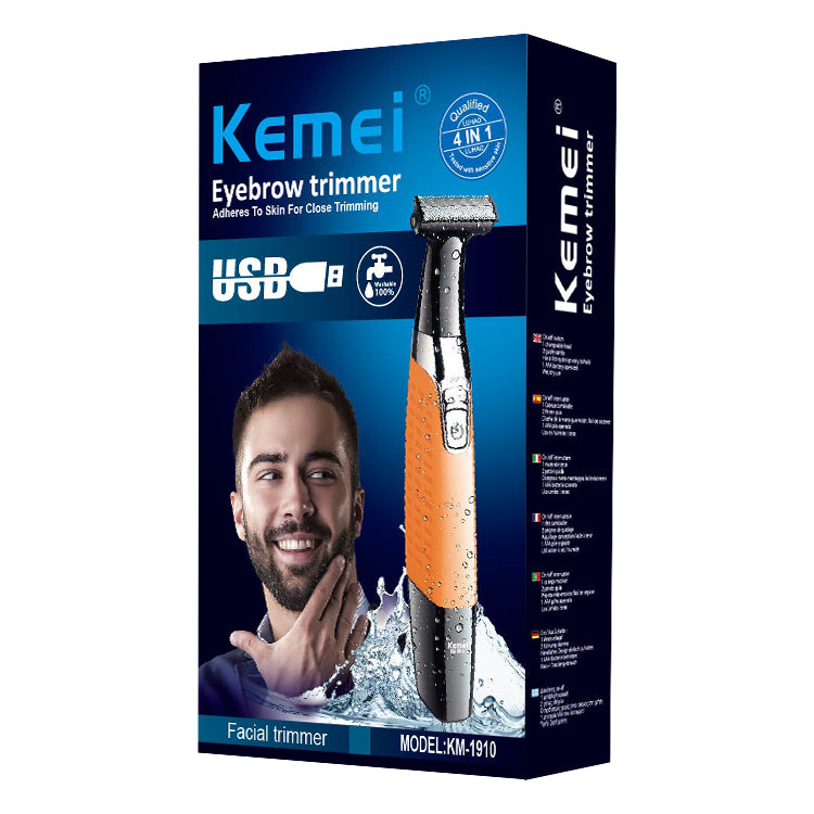 Kemei Waterproof 3‑in‑1 Electric Shaver Beard & Eyebrow Trimmer KM‑1910