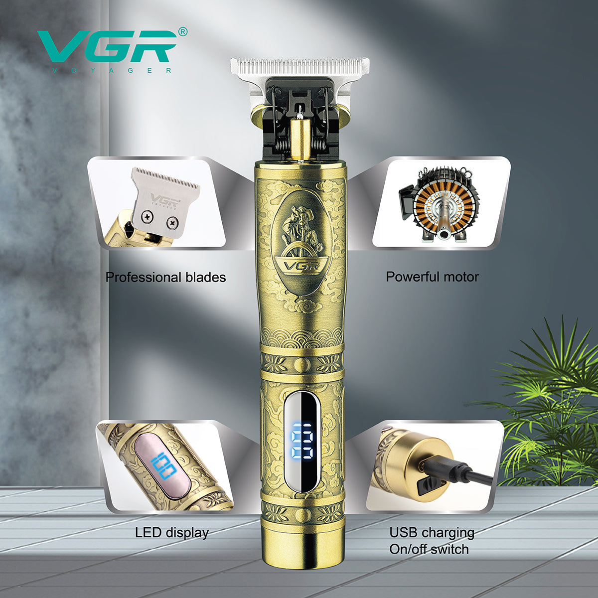 VGR hair clipper and beard trimmer V-091