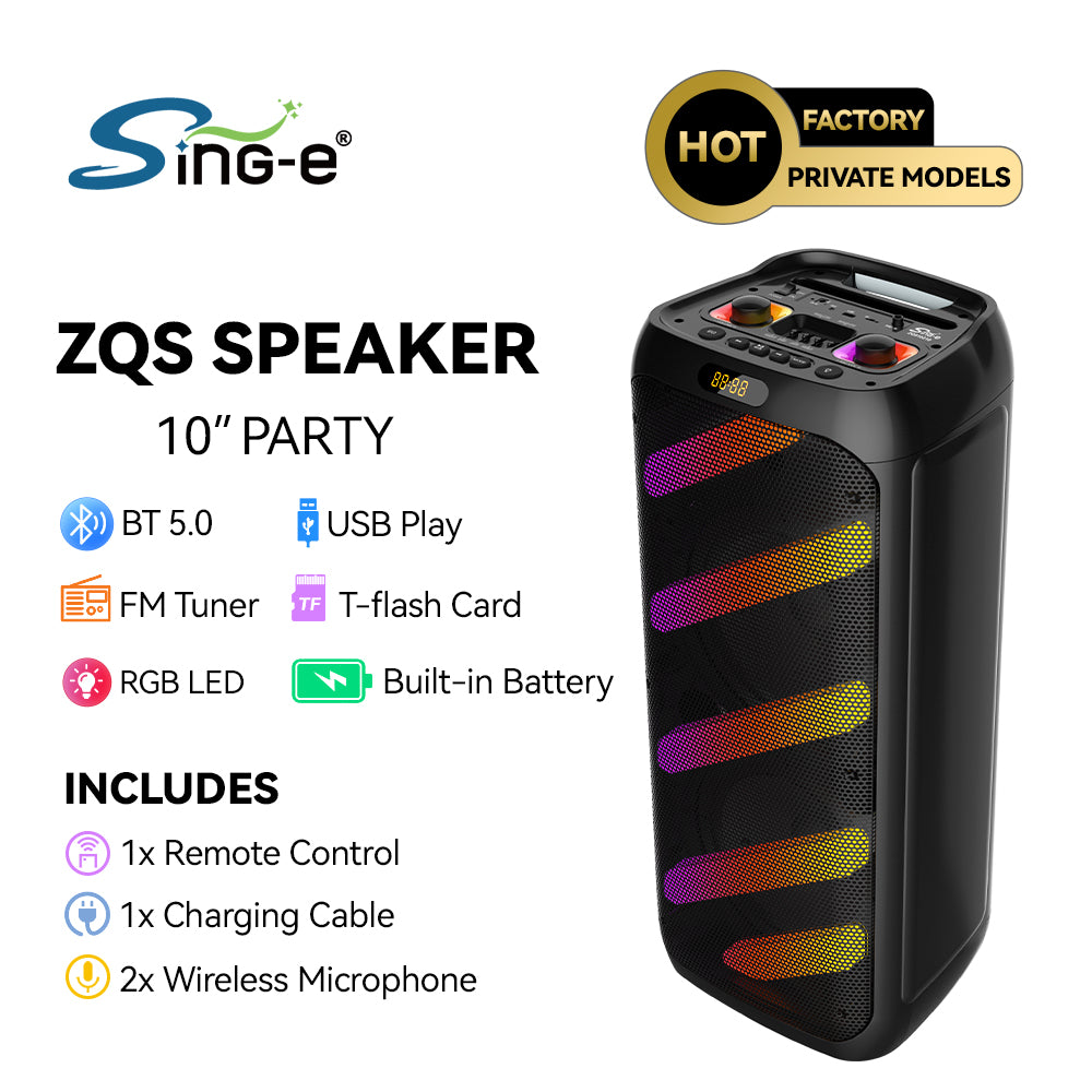 Sing‑E high‑power wireless karaoke speaker ZQS10210