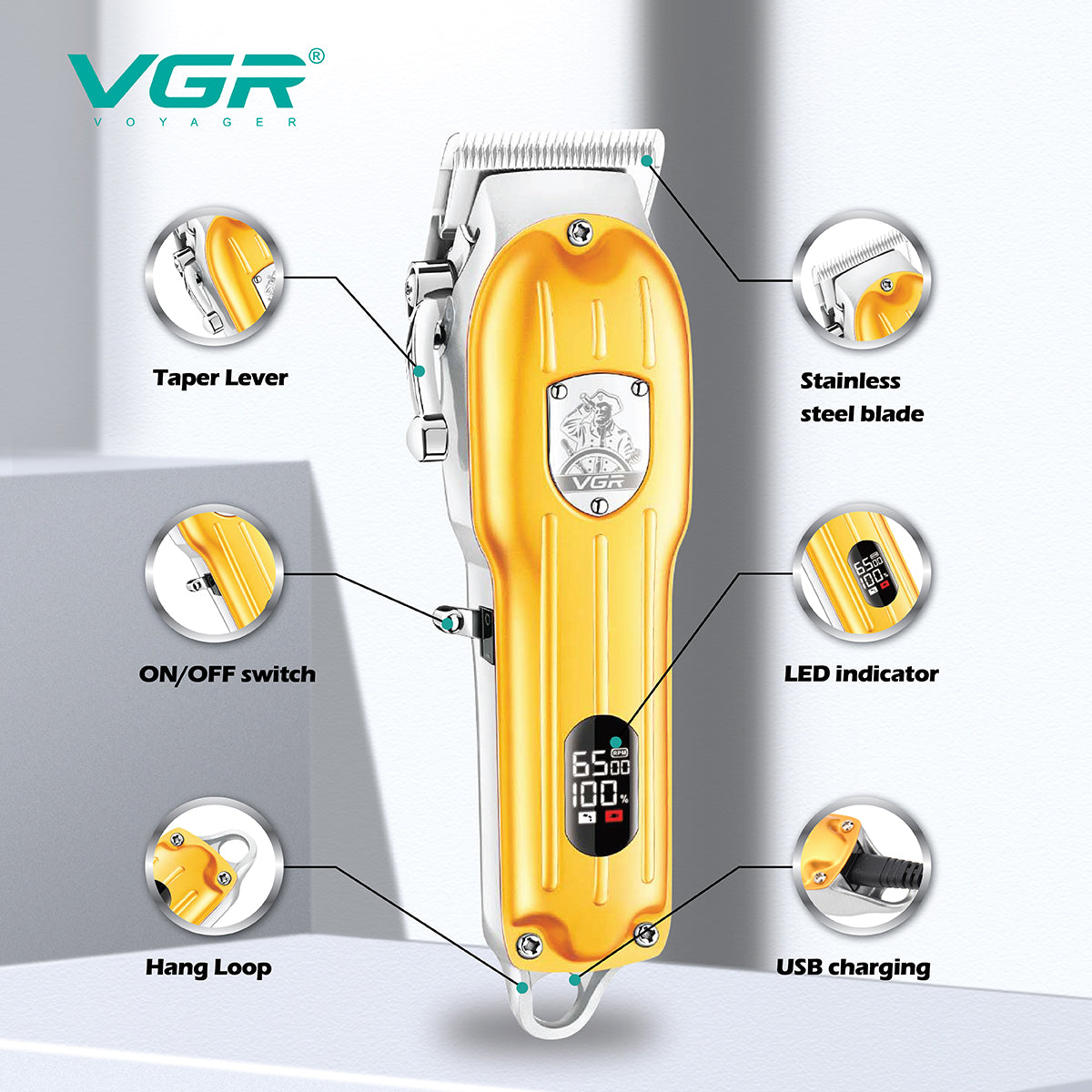 VGR barber machine and hair trimmer V-092