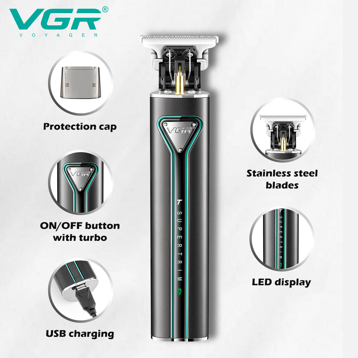 VGR cordless hair cutting machine and beard trimmer V-009
