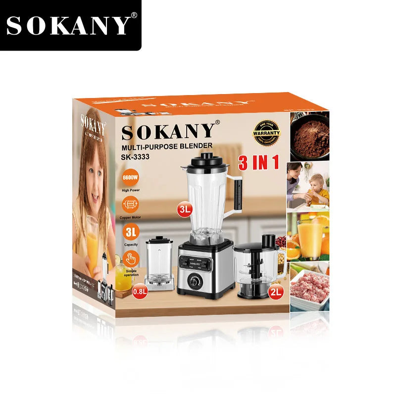 Sokany Multifunctional Food Processor with 6600W Power SK-3333