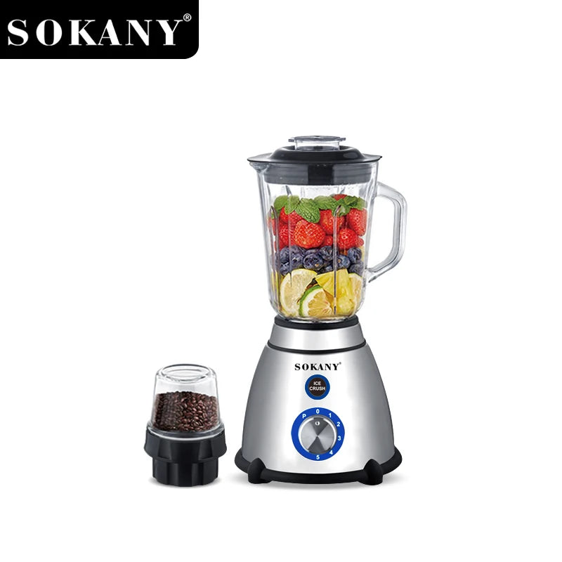 Sokany Multi-Purpose Blender 800W Blender with 5-Speed & 1.5L Glass Cup SK-03031