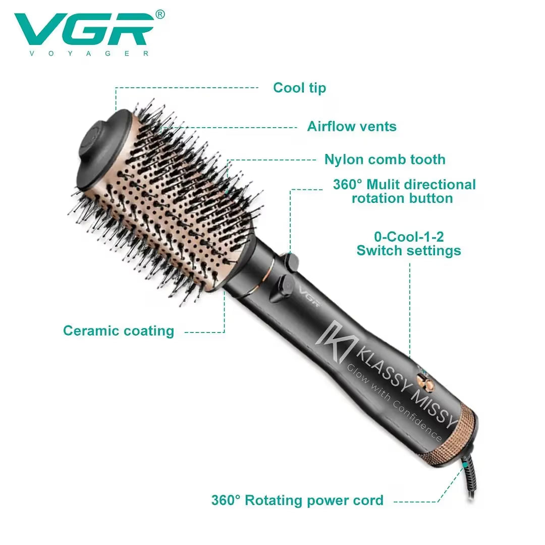 VGR Rotating Hair Dryer Brush, 800W V-494