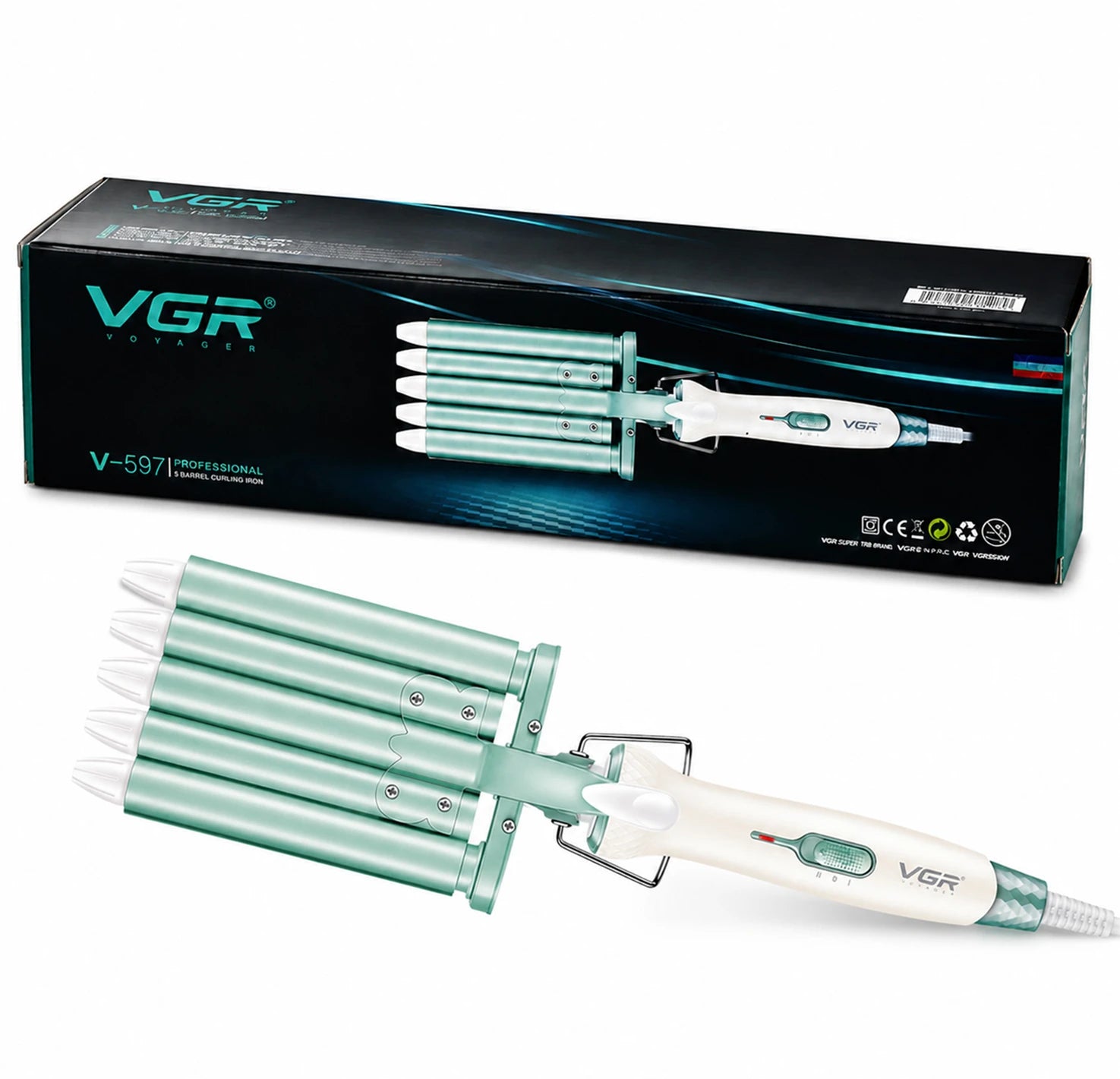 VGR Professional 5 Barrel Electric Hair Curler V-597