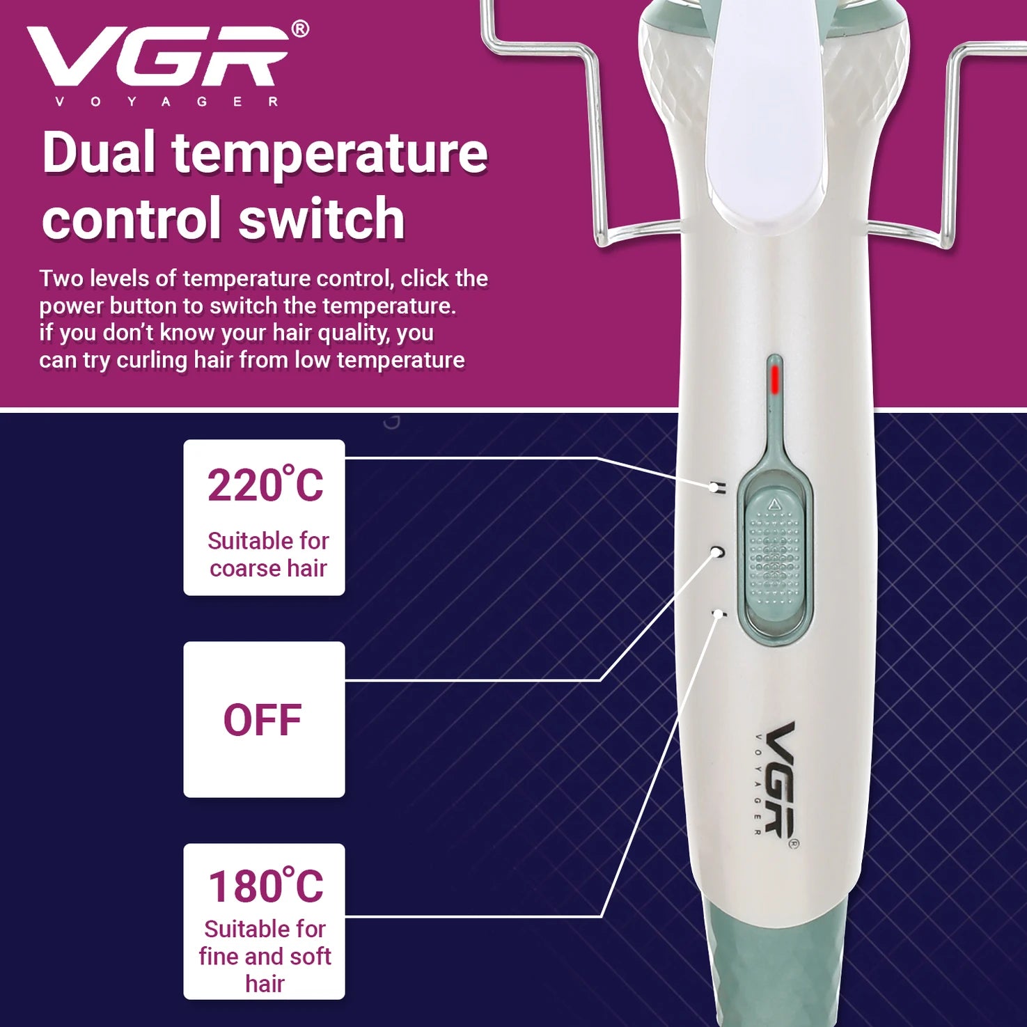 VGR Professional 5 Barrel Electric Hair Curler V-597