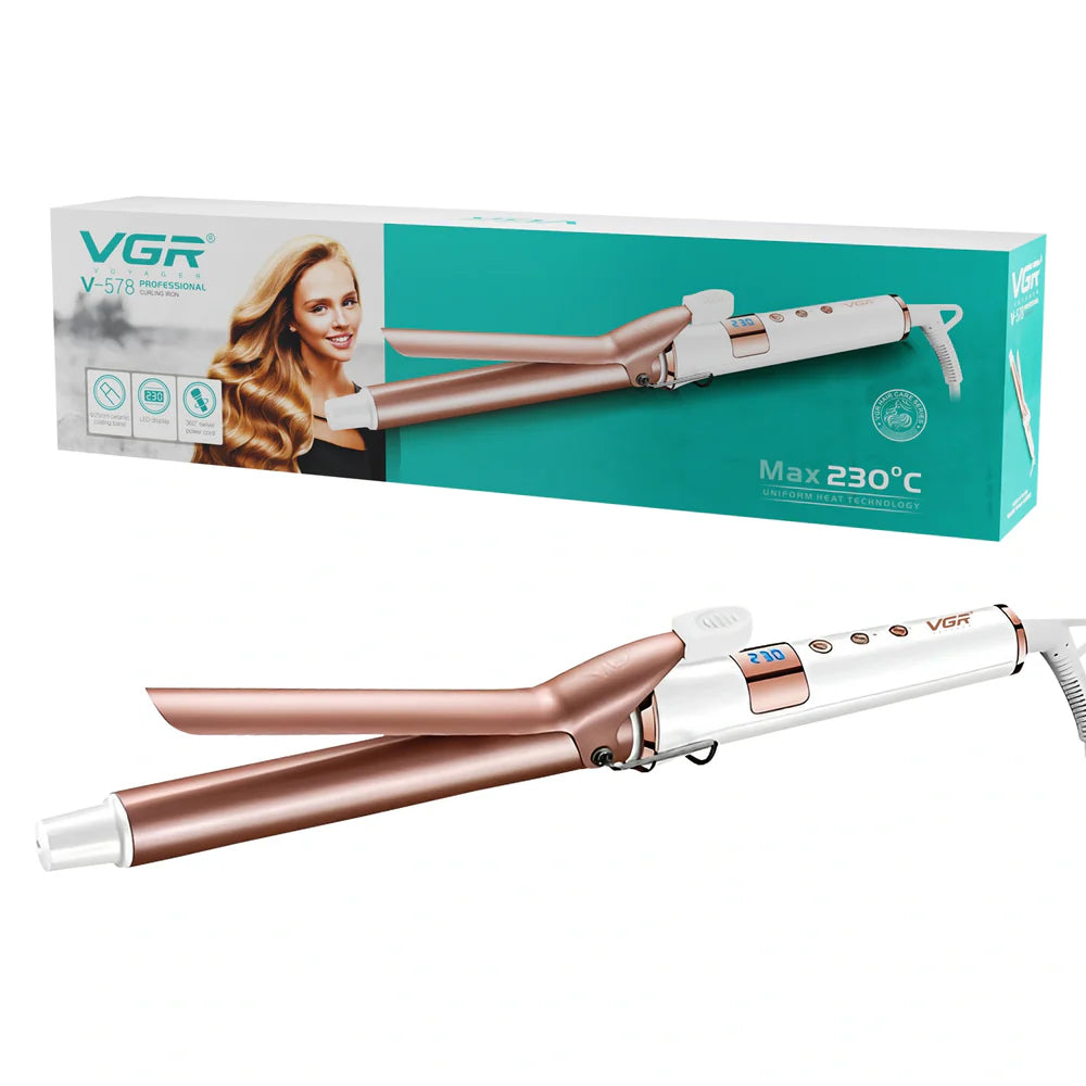 VGR Professional Electric Hair Curling Wand for Women White V-578