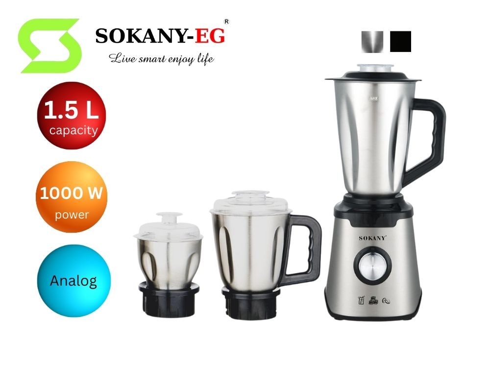 Sokany blender stainless stee 3 * 1-1000 watts 1.5 liters SK-187