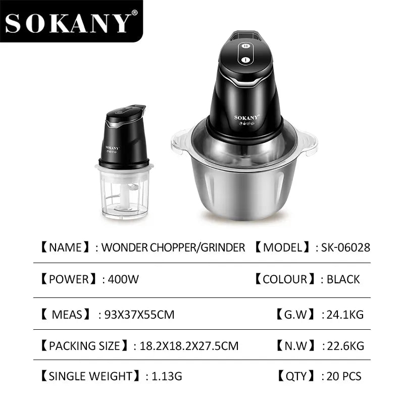 Sokany Stainless Steel Chopper SK‑06028