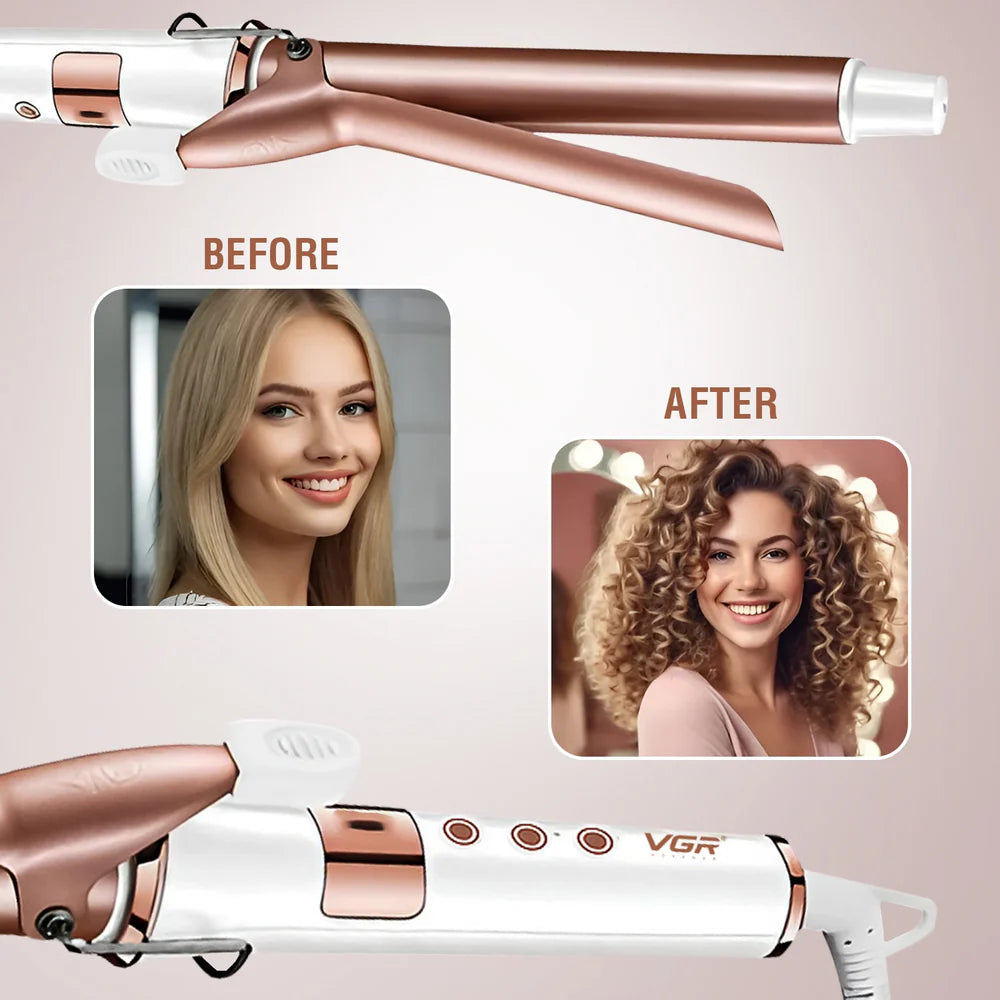 VGR Professional Electric Hair Curling Wand for Women White V-578