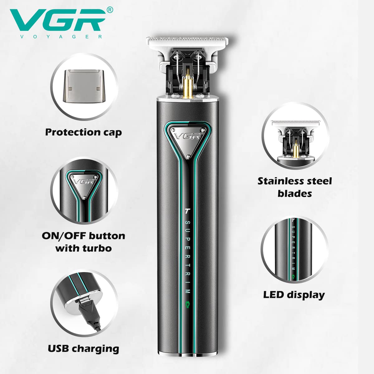 VGR cordless hair cutting machine and beard trimmer V-009