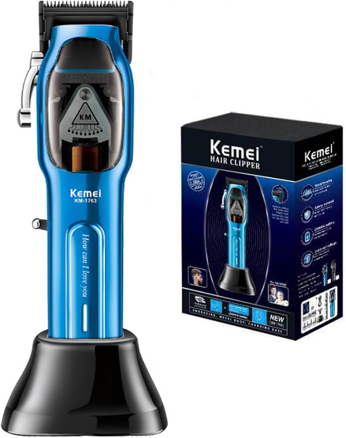 Kemei Cord/Cordless Hair Clipper Barber Kit KM‑1763