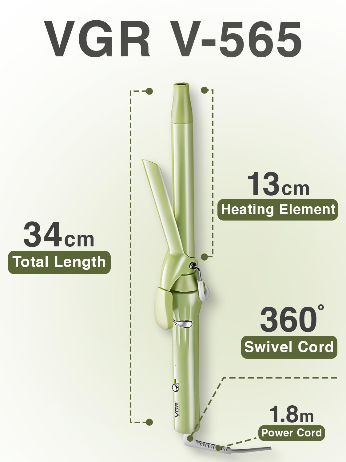 VGR Hair curling iron V-565