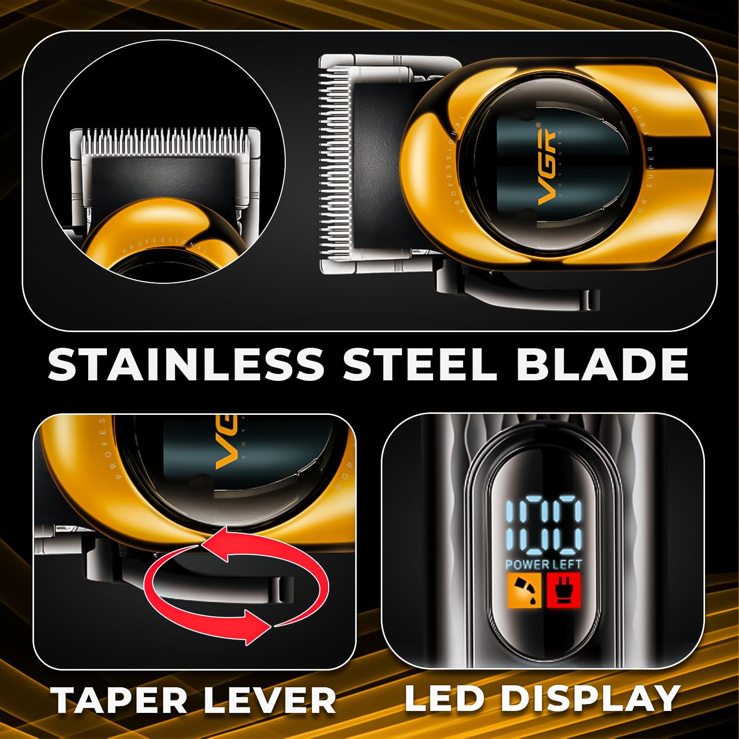 VGR hair cutting machine and beard trimmer V‑166