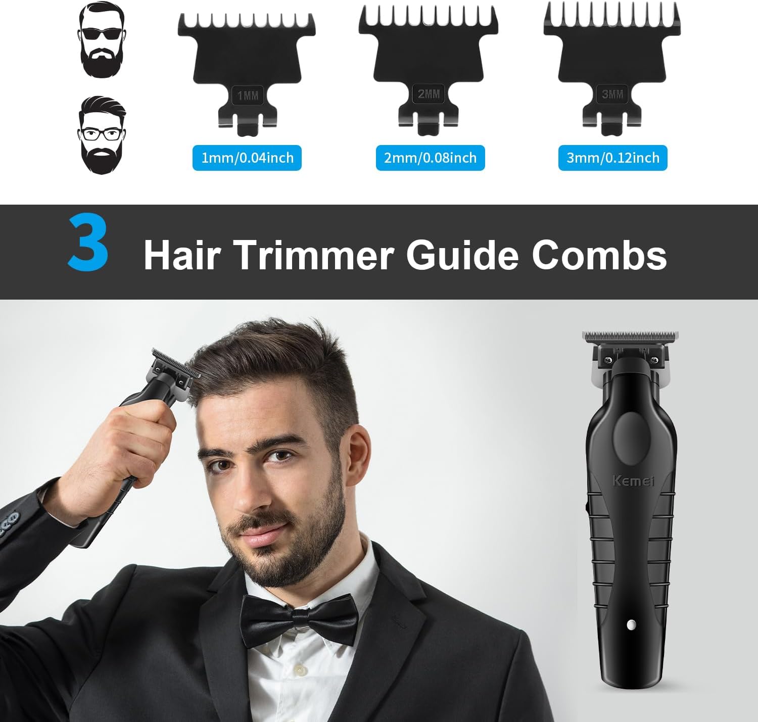 Kemei Cordless Hair Clipper T‑Blade Trimmer  KM-2299