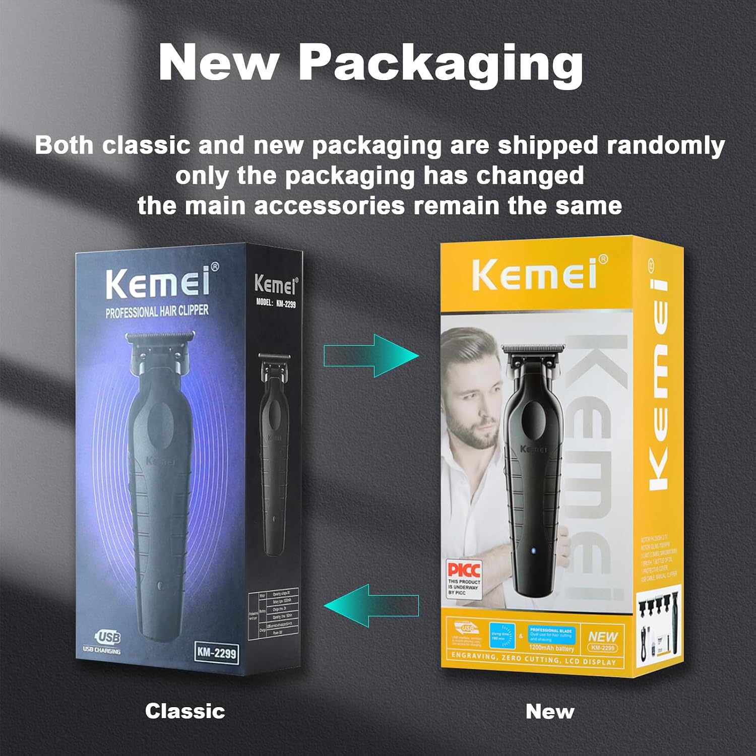 Kemei Cordless Hair Clipper T‑Blade Trimmer  KM-2299