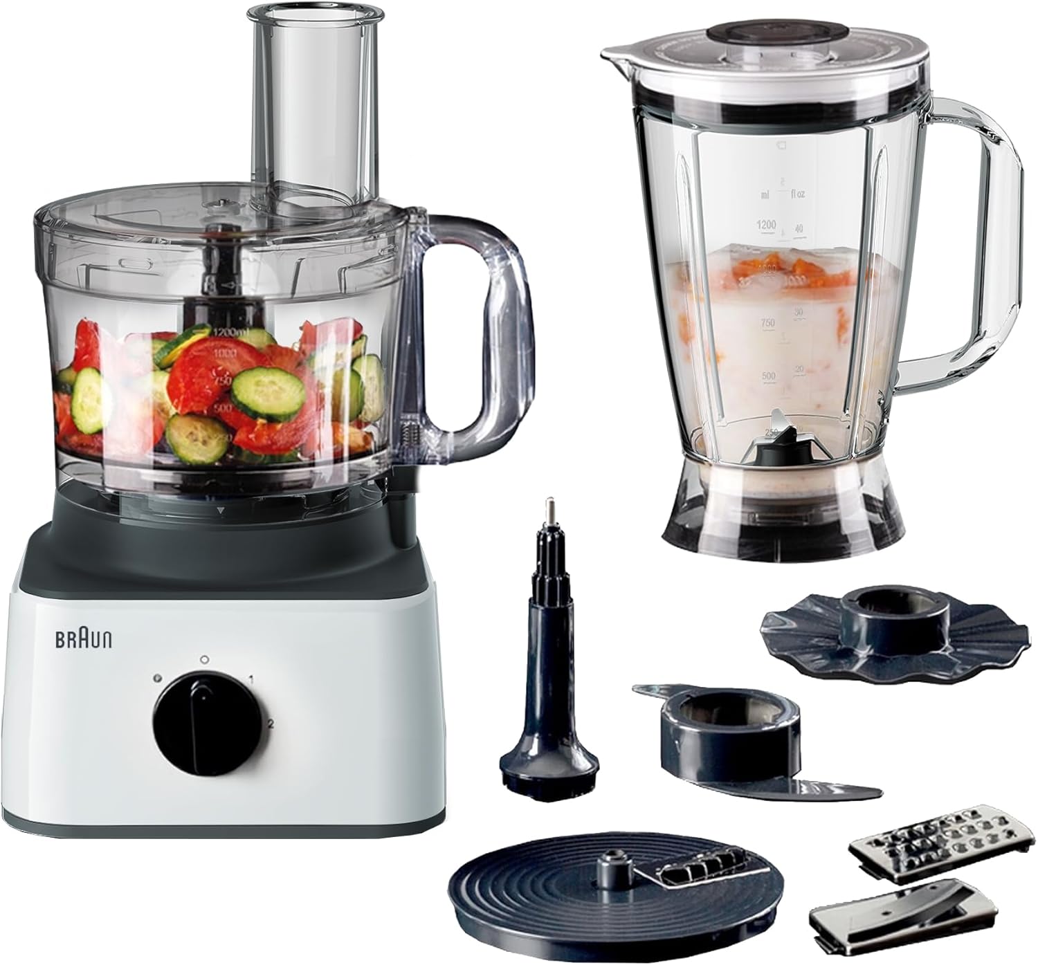 Braun Food Processor 8 in 1 System 750 Watts FP 0132 White