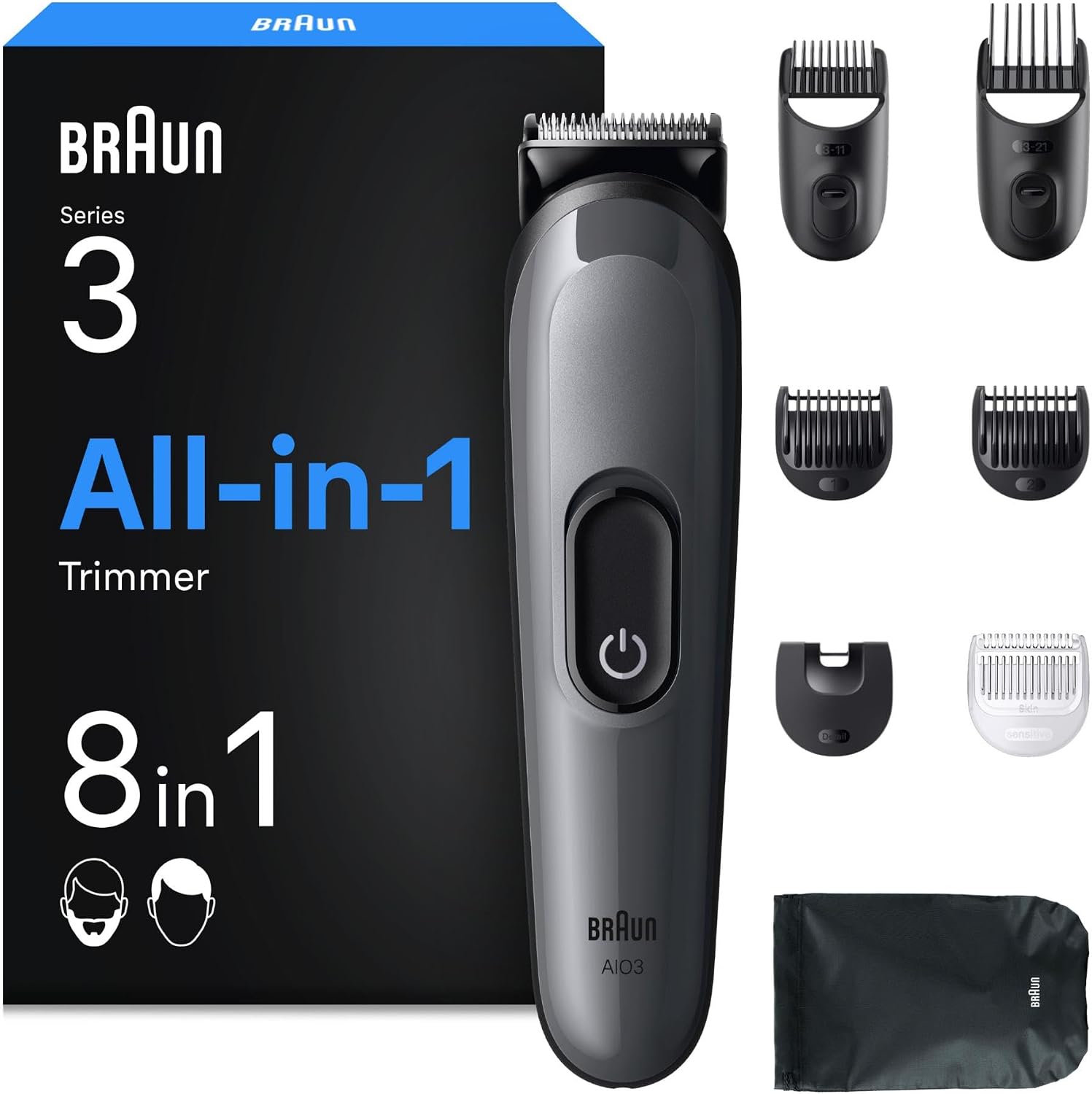 Braun All-in-One Series 3, 8in1 Grooming Kit, AIO3540