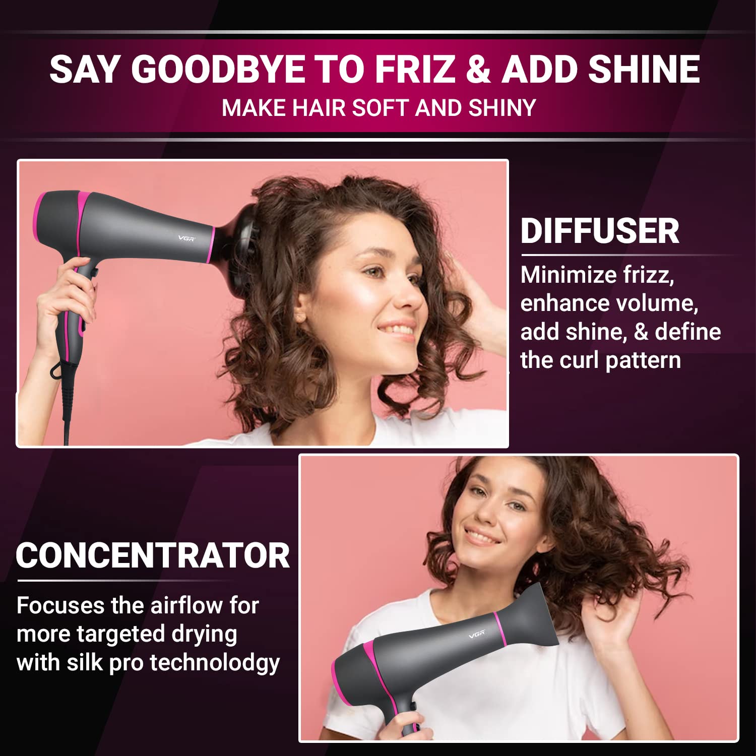 VGR Professional Hair Dryer with AC Motor V-402