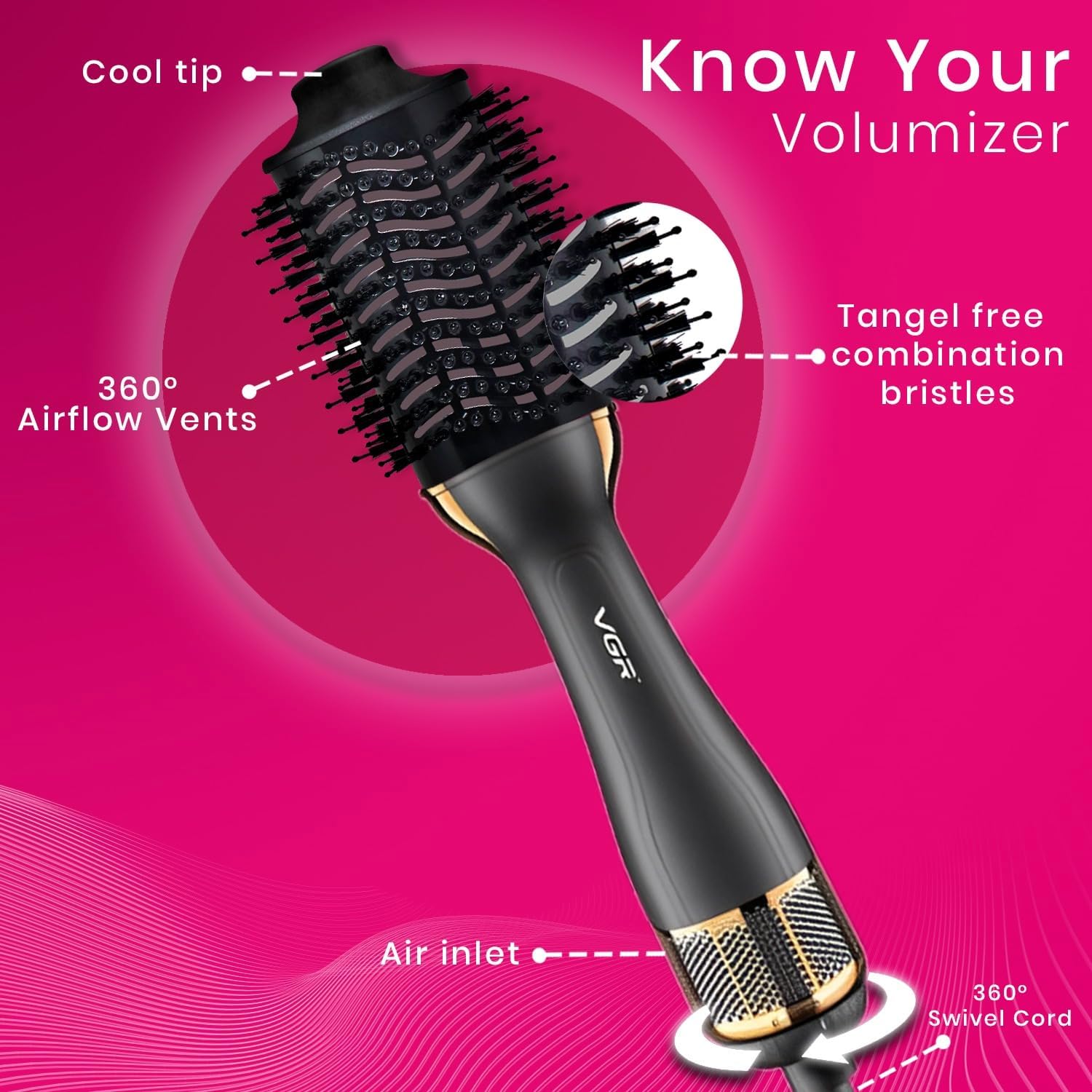 VGR Hot Air Brush Volumizer V-492