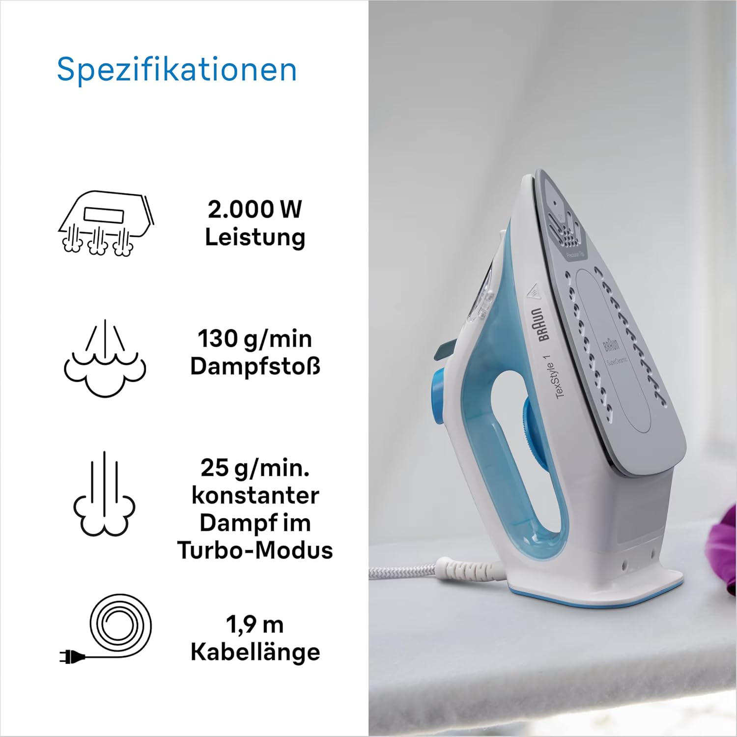 Braun TexStyle Steam Iron SI1050