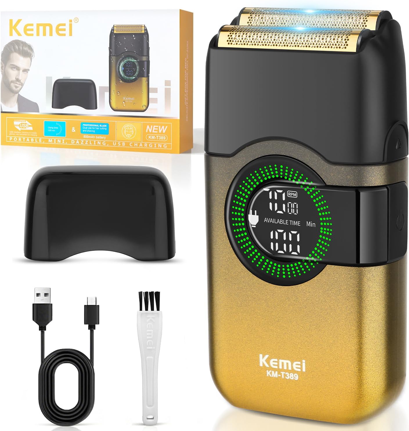 Kemei Electric Shaver Waterproof Beard Trimmer KM-T389