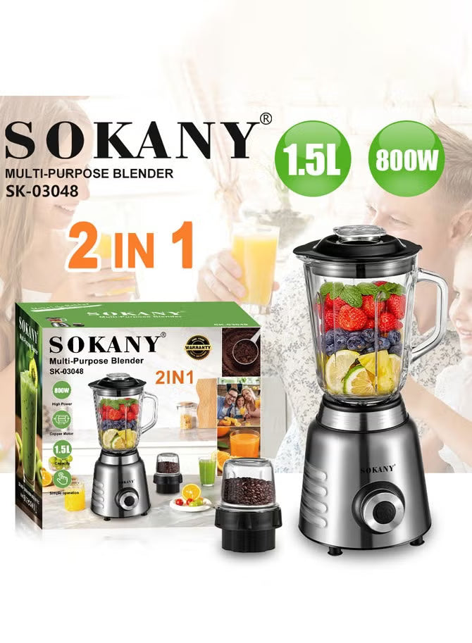 Sokany Blender 800w 1.5 Sk-03048