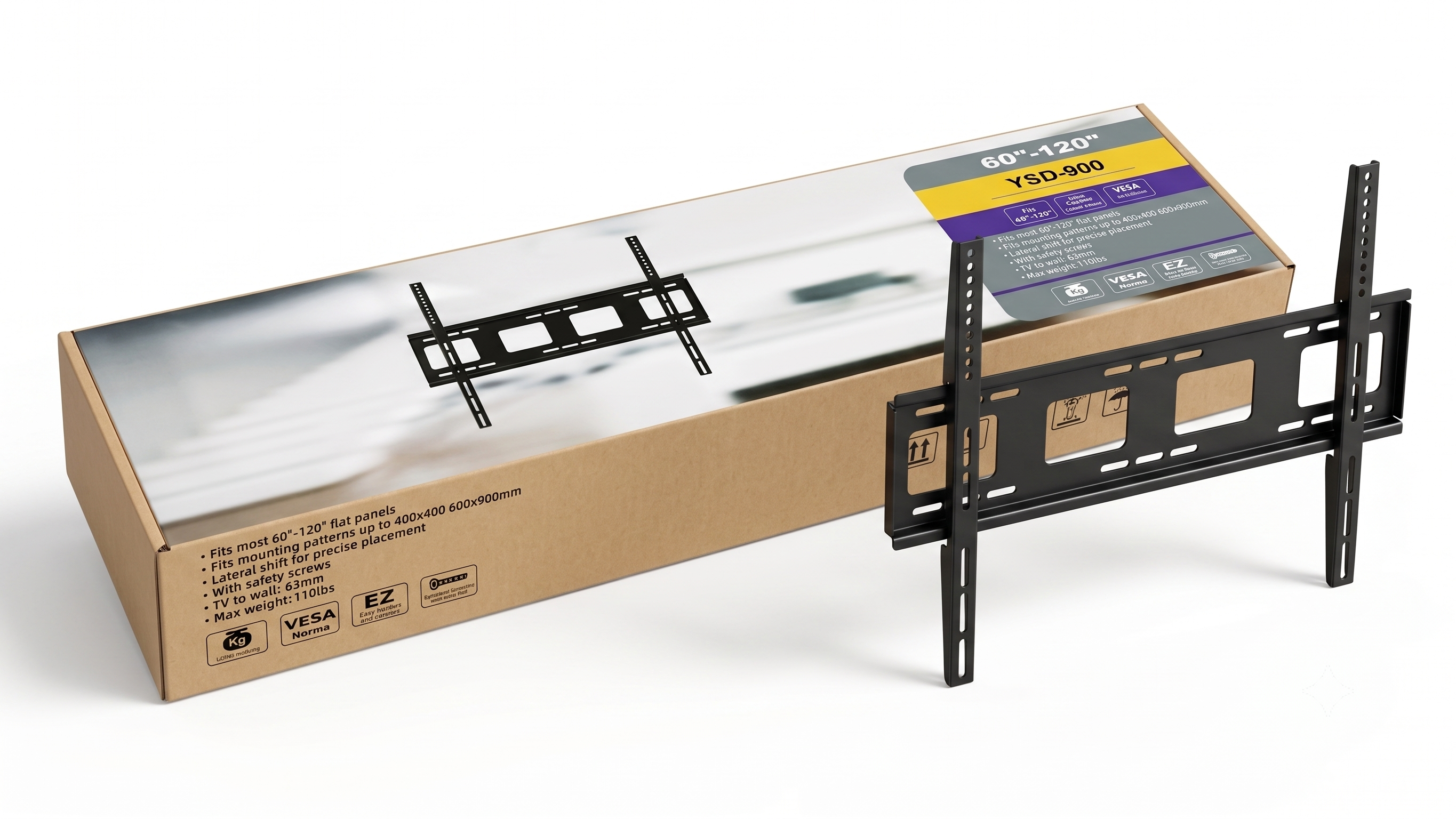 Fixed TV Wall Mount for Extra-Large 60" to 120" Inches Screens