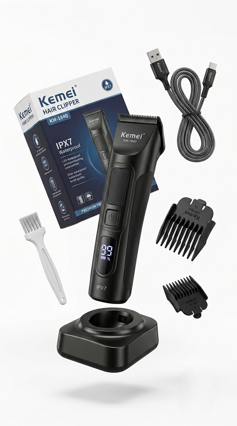 Kemei LCD Hair Clipper Cutting Machine KM-1840