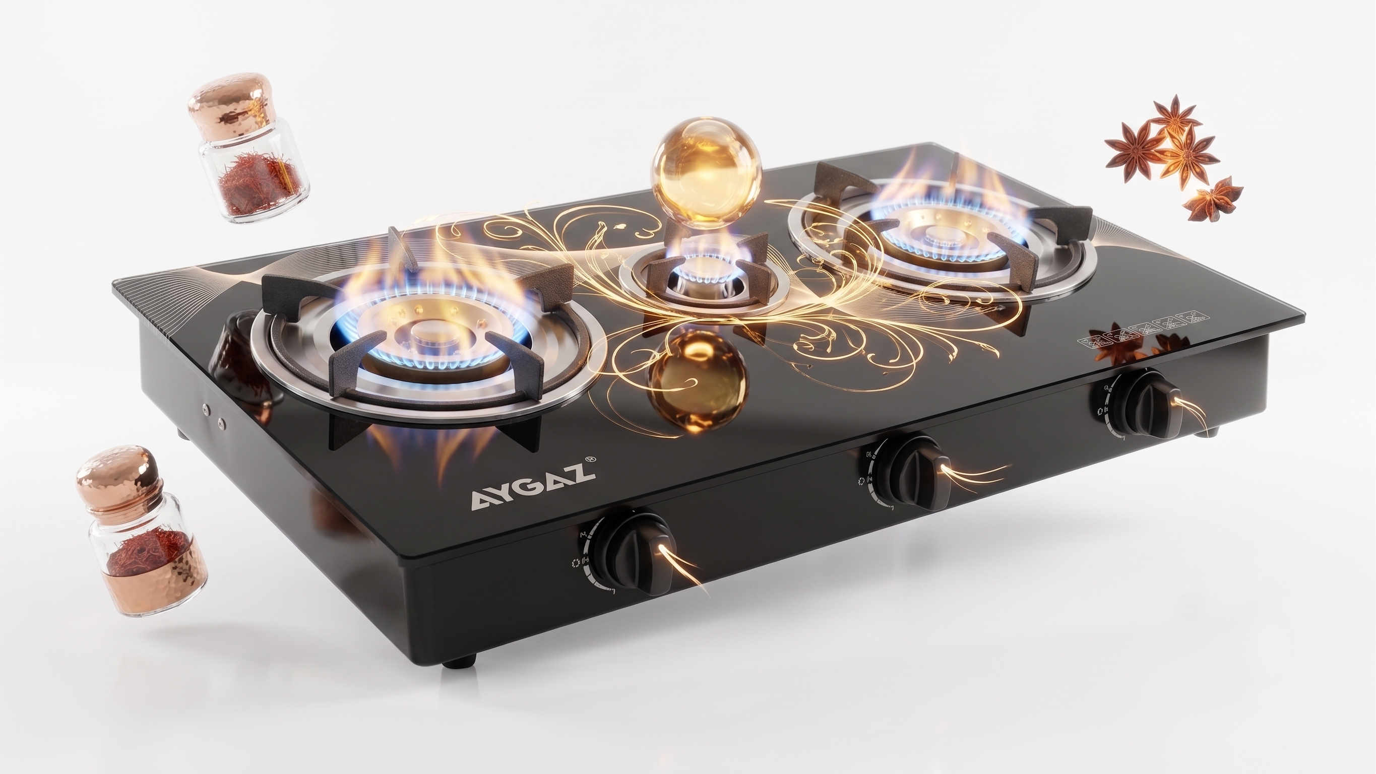 AYGAZ modern glass gas stove G-003