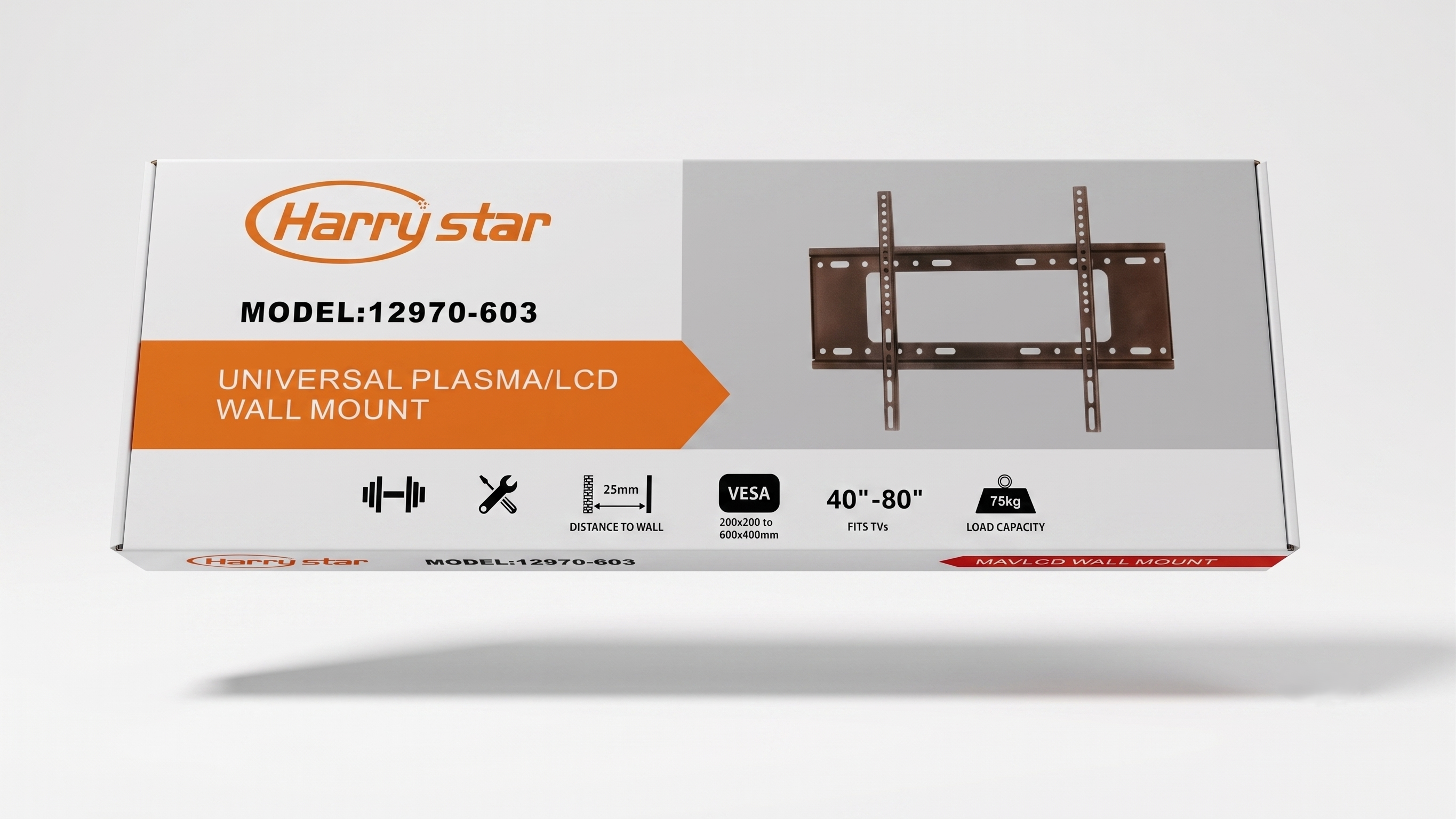 Harry Star Ultra-Slim Universal TV Wall Mount for Large 40" to 80" Inches Screens