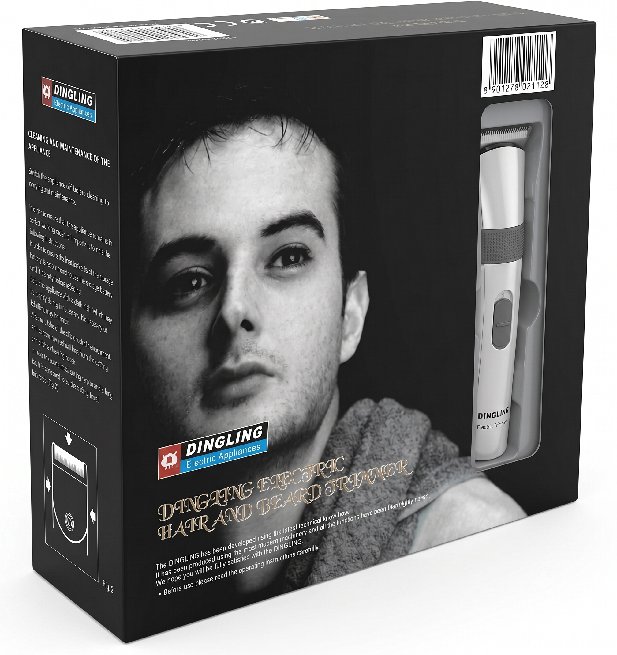 Dingling professional‑grade hair clipper and beard trimmer RF-608