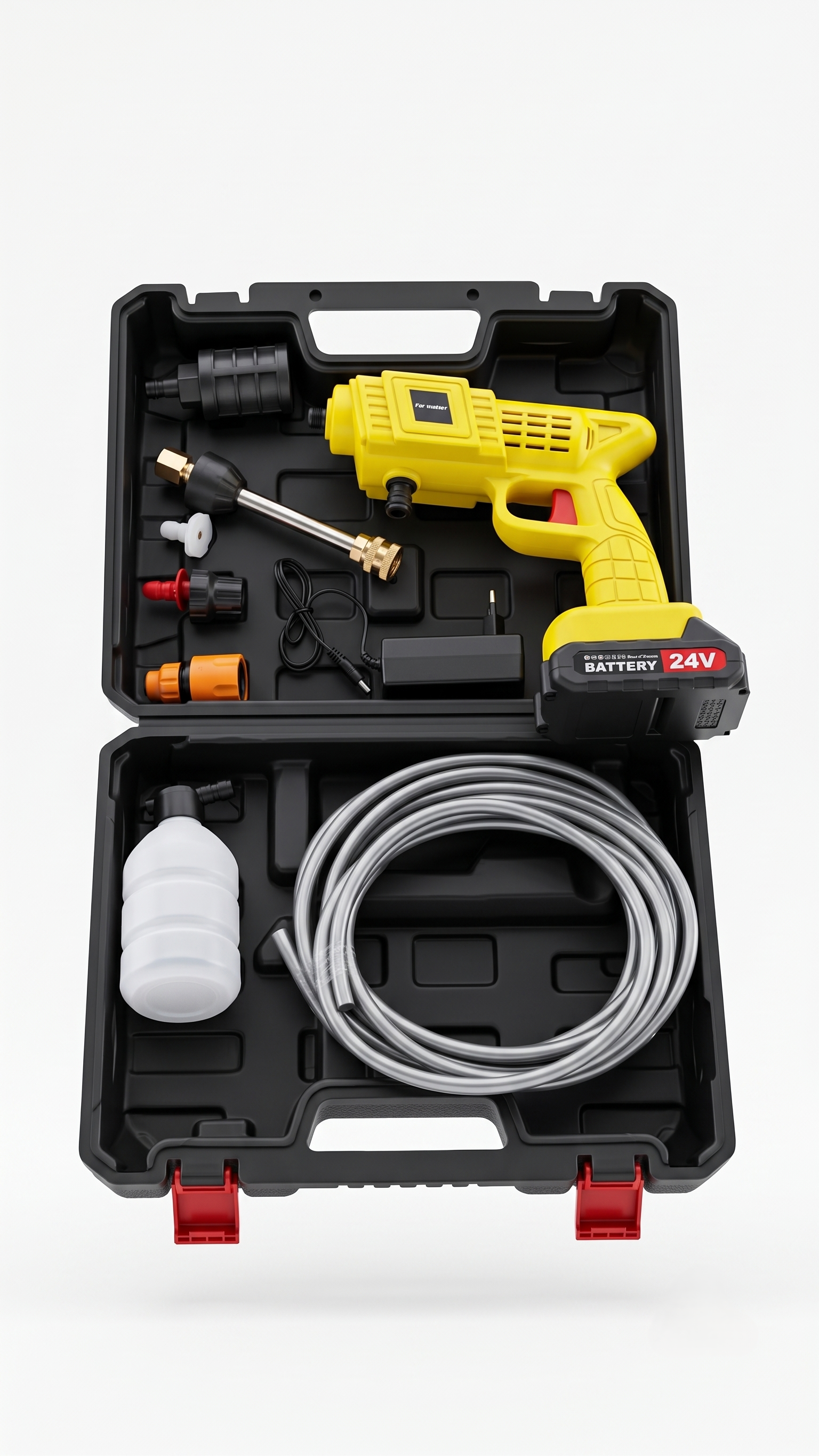 24V Cordless Portable Pressure Washer Kit with Dual Battery & Multi‑Nozzle Attachments