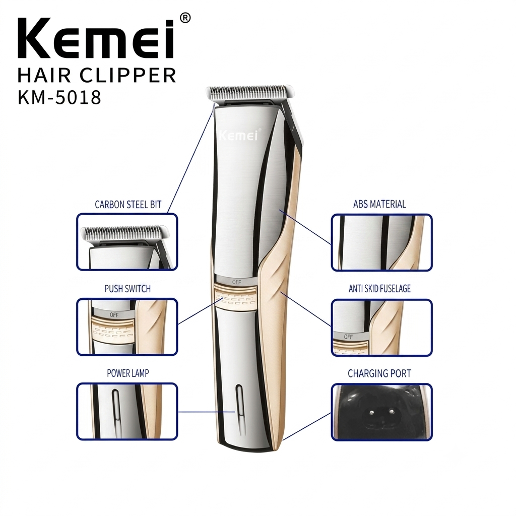 Kemei Hair USB Rechargeable Trimmer KM‑5018