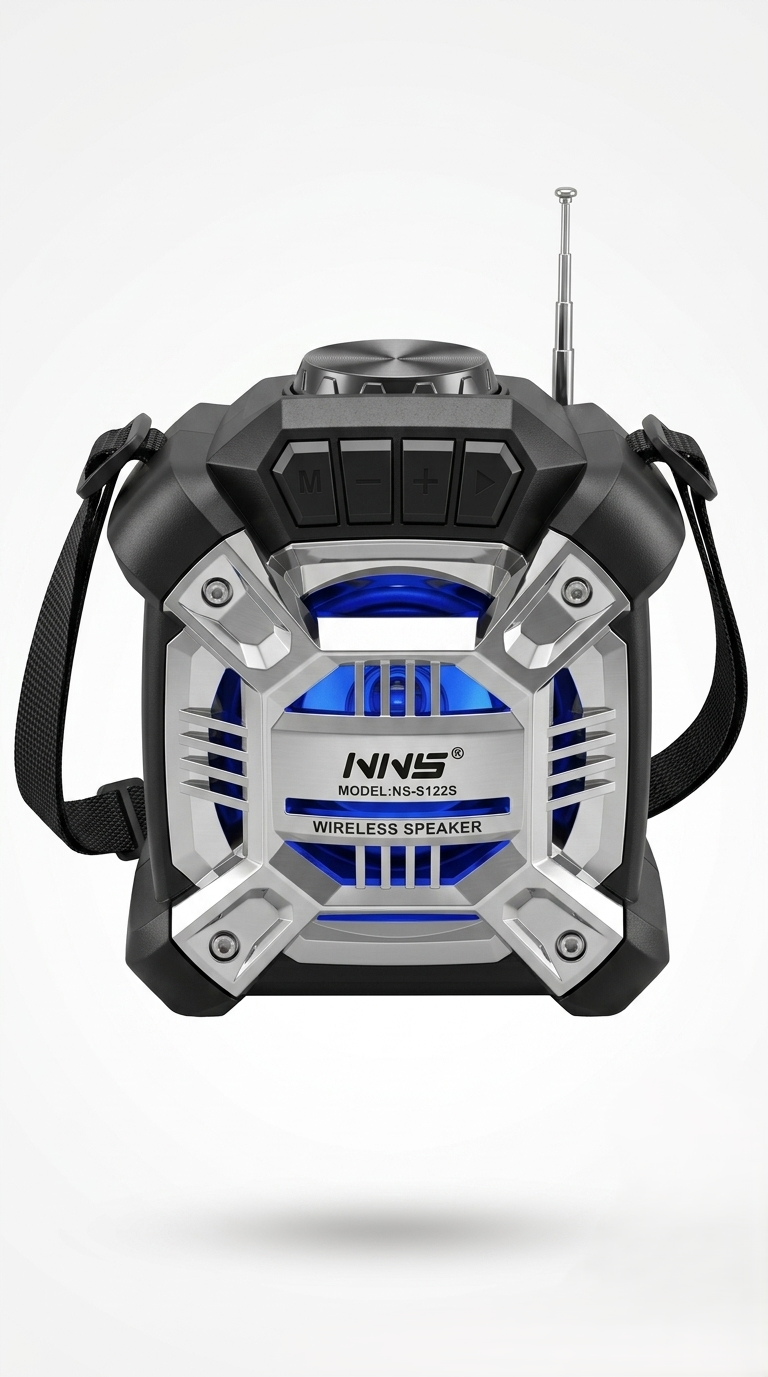 NNS retro‑style portable radio and Bluetooth speaker NS-S122S