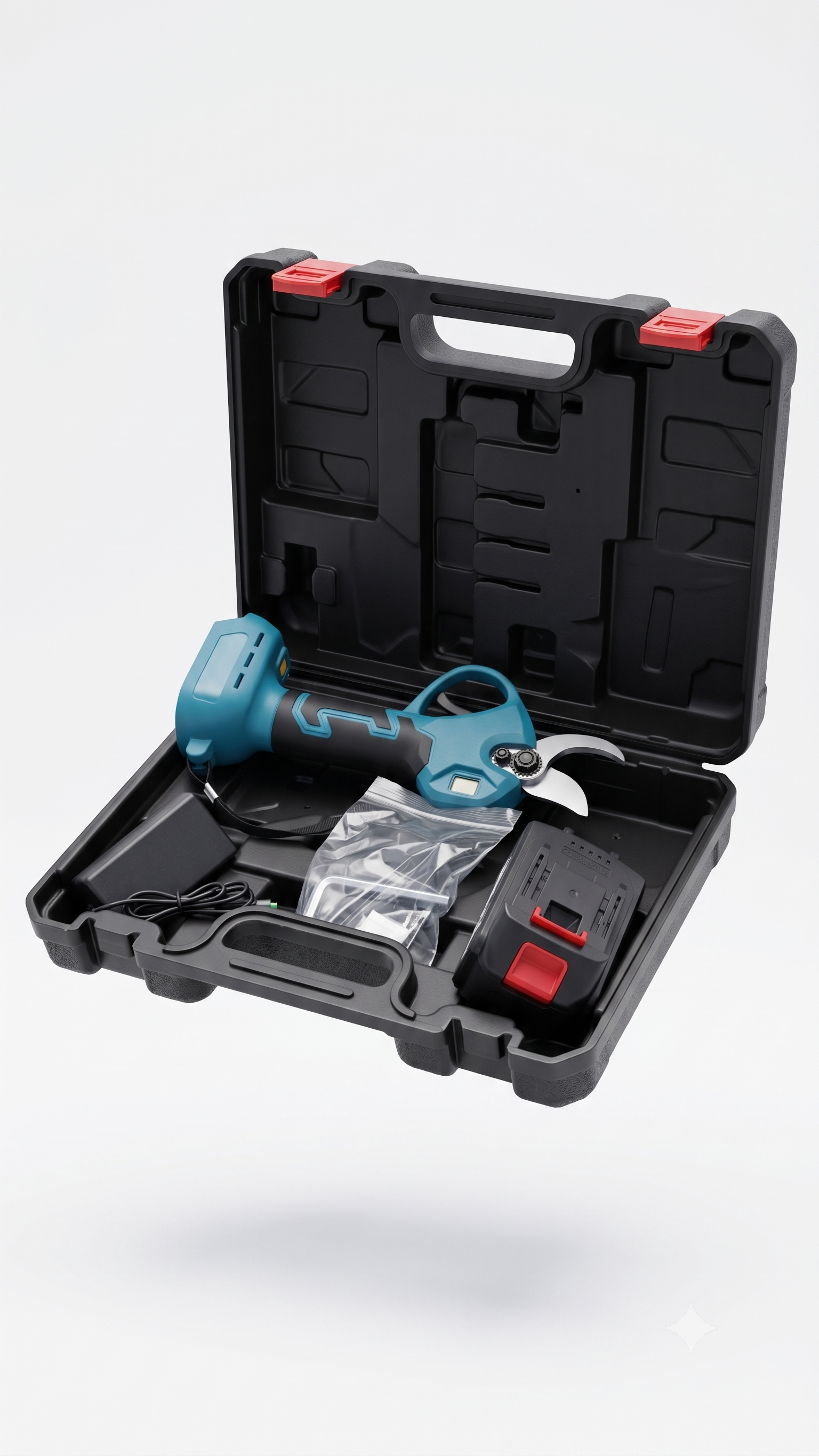 48VF Cordless Electric Pruning Shear Kit with Rechargeable Battery, Spare Blade & Carrying Case