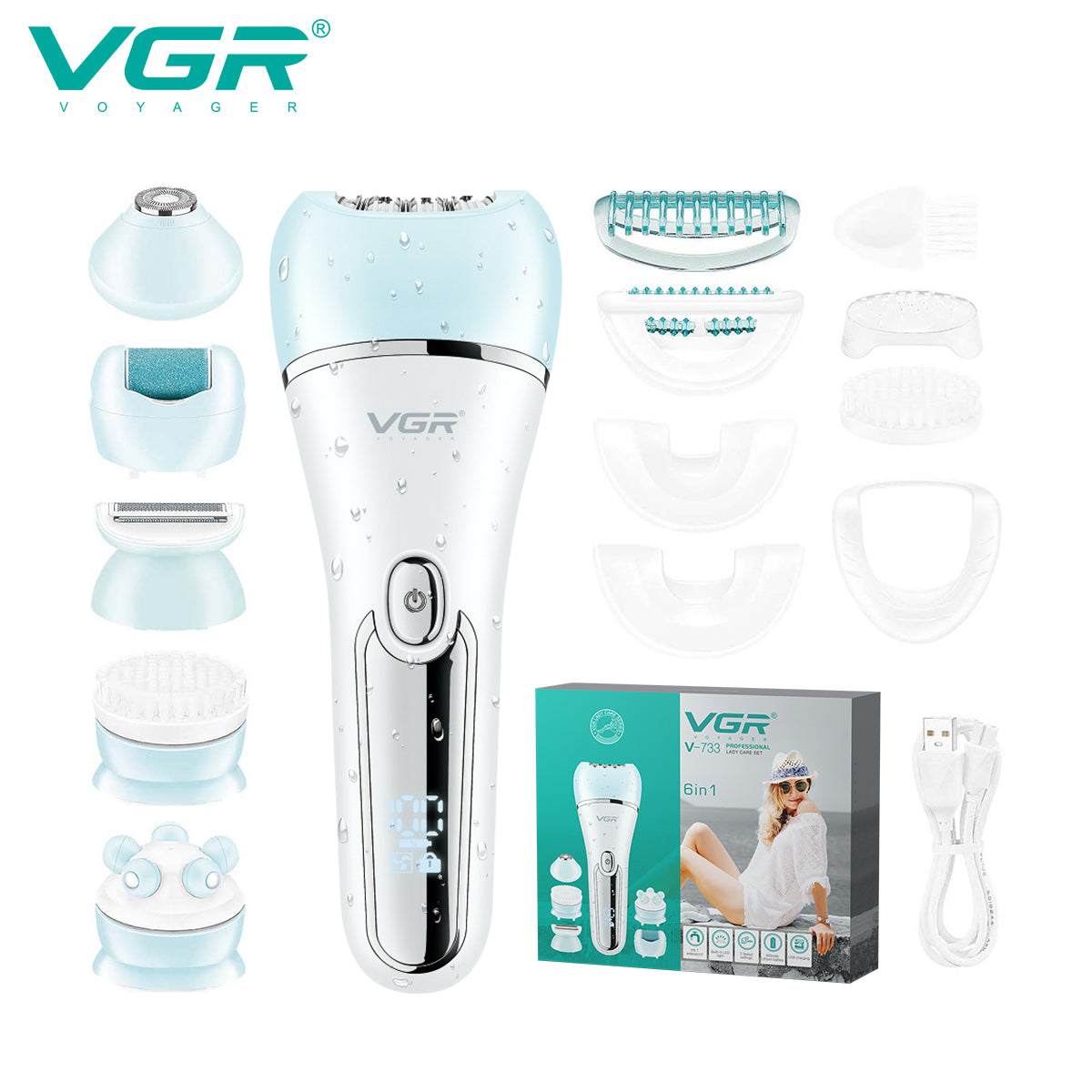 VGR multi‑functional grooming and hair removal kit V-733