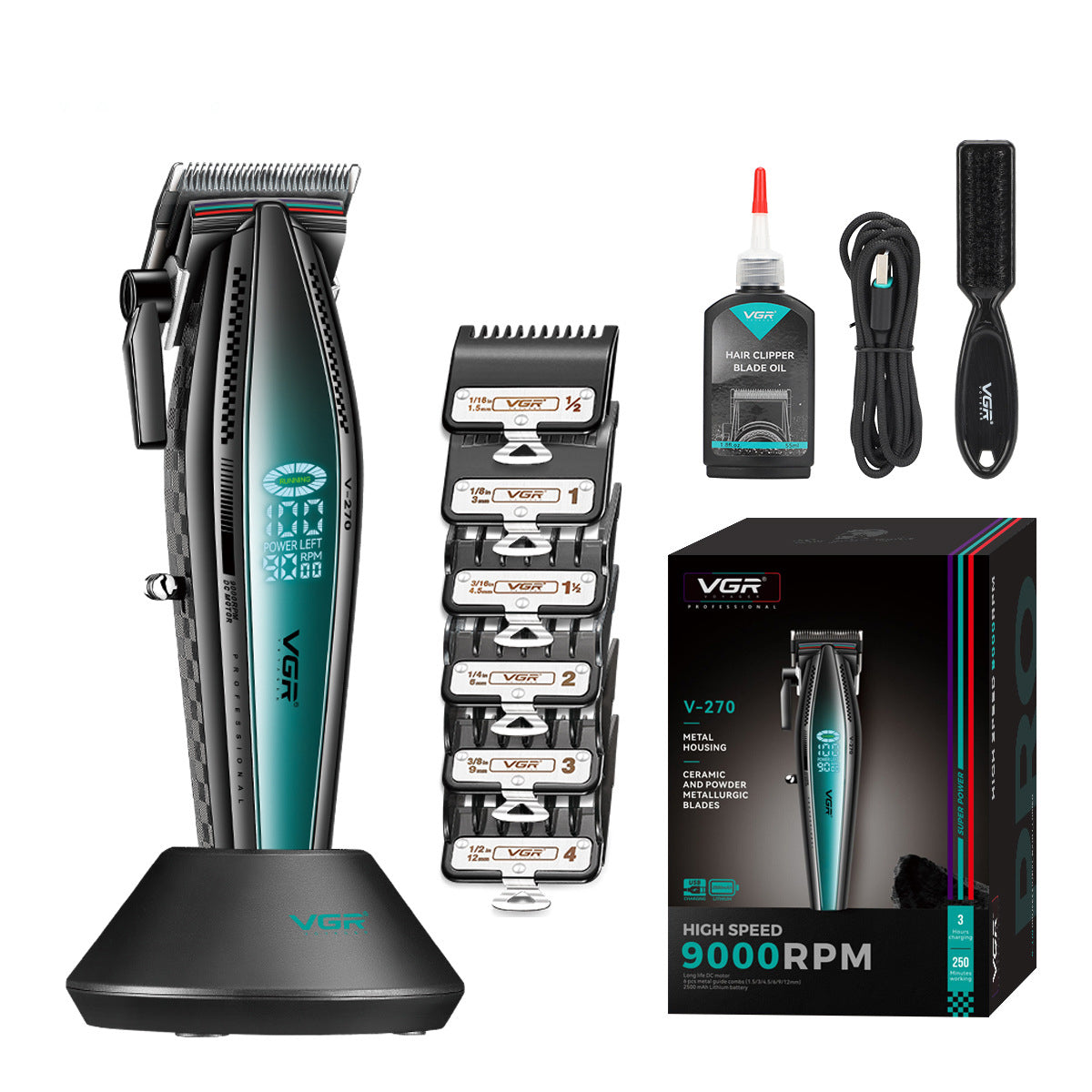 VGR high‑performance grade hair clipper and trimmer V-270