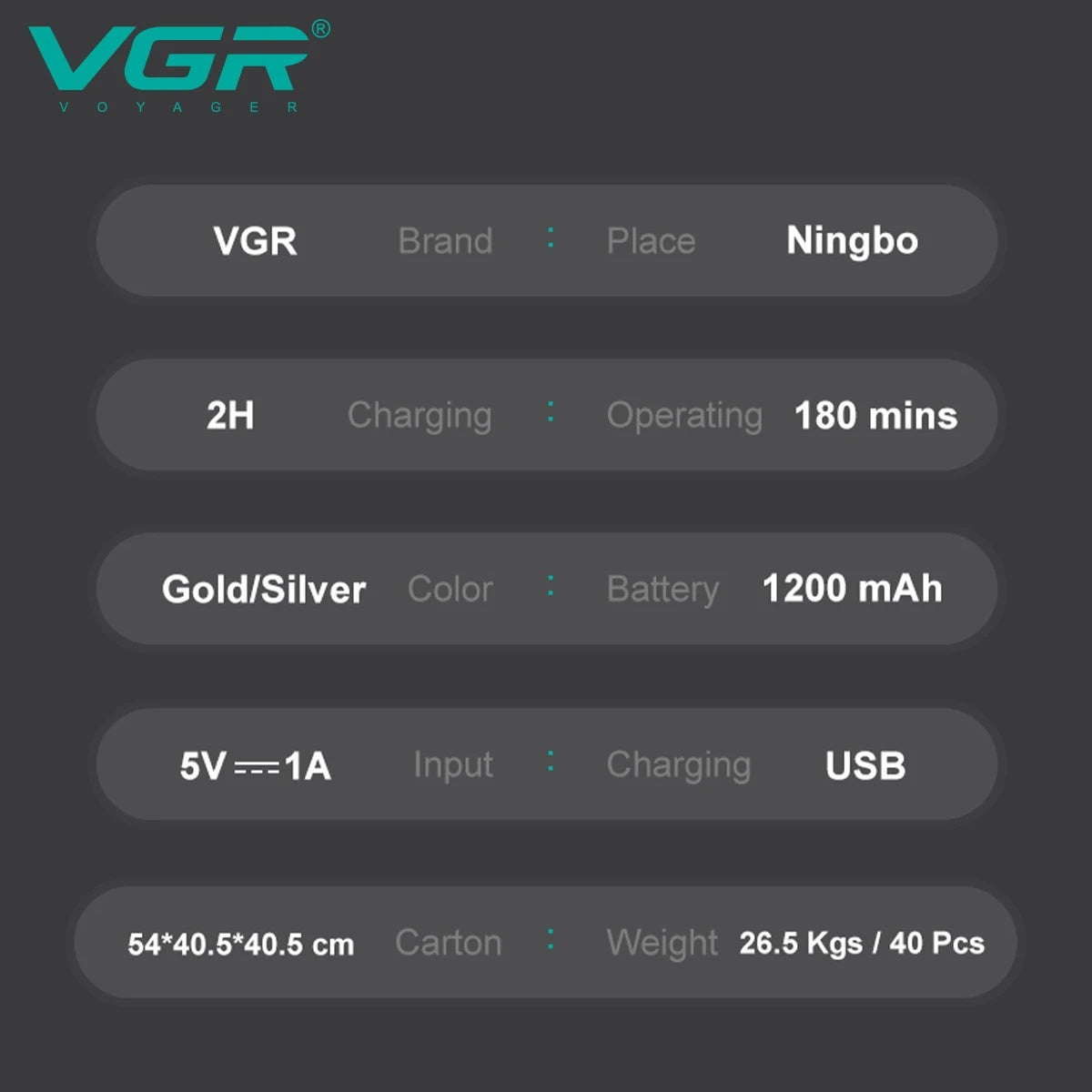 VGR foil shaver and beard trimmer V-350