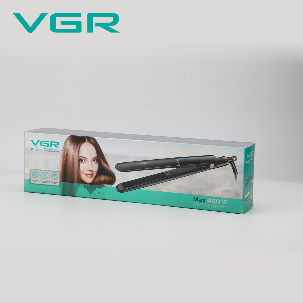 VGR 110V Power Cord Electric Professional Flat Iron Hair Straightener With LED Display V-515